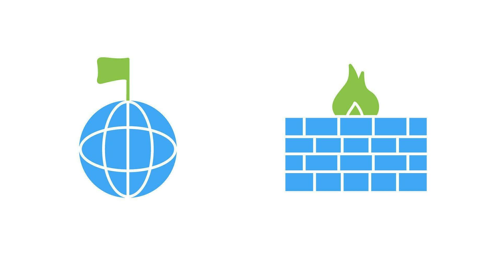 global signal and firewall Icon vector