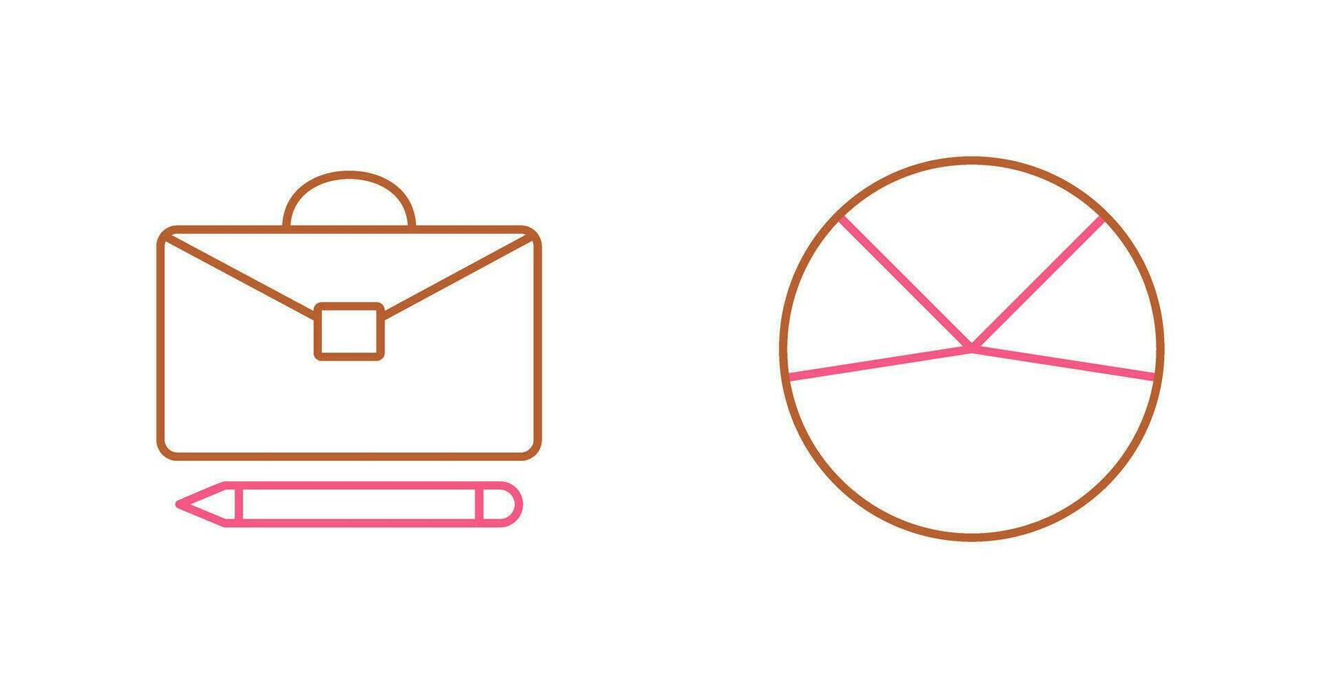 briefcase and pie chart analysis Icon vector