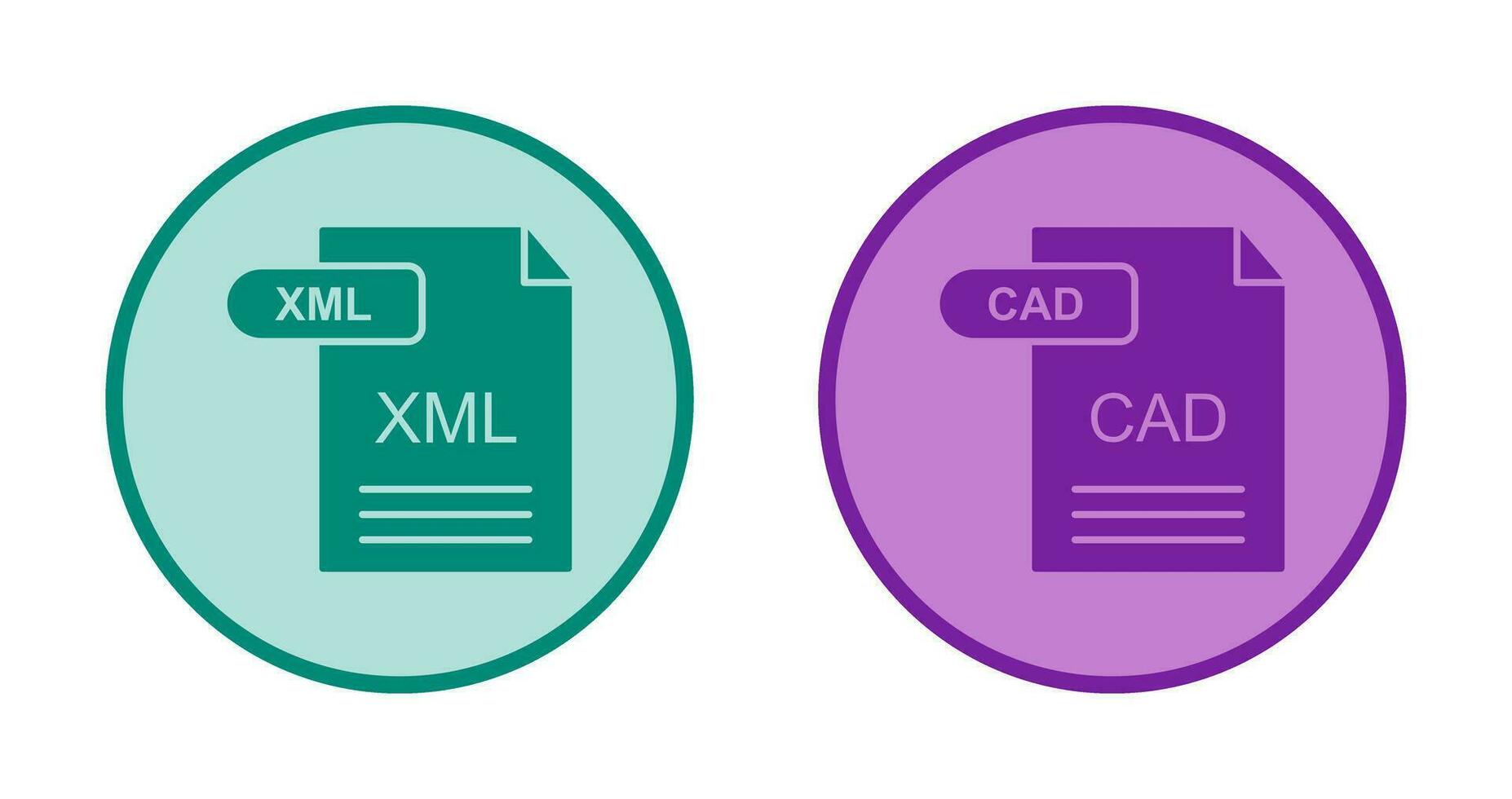 XML and CAD Icon vector