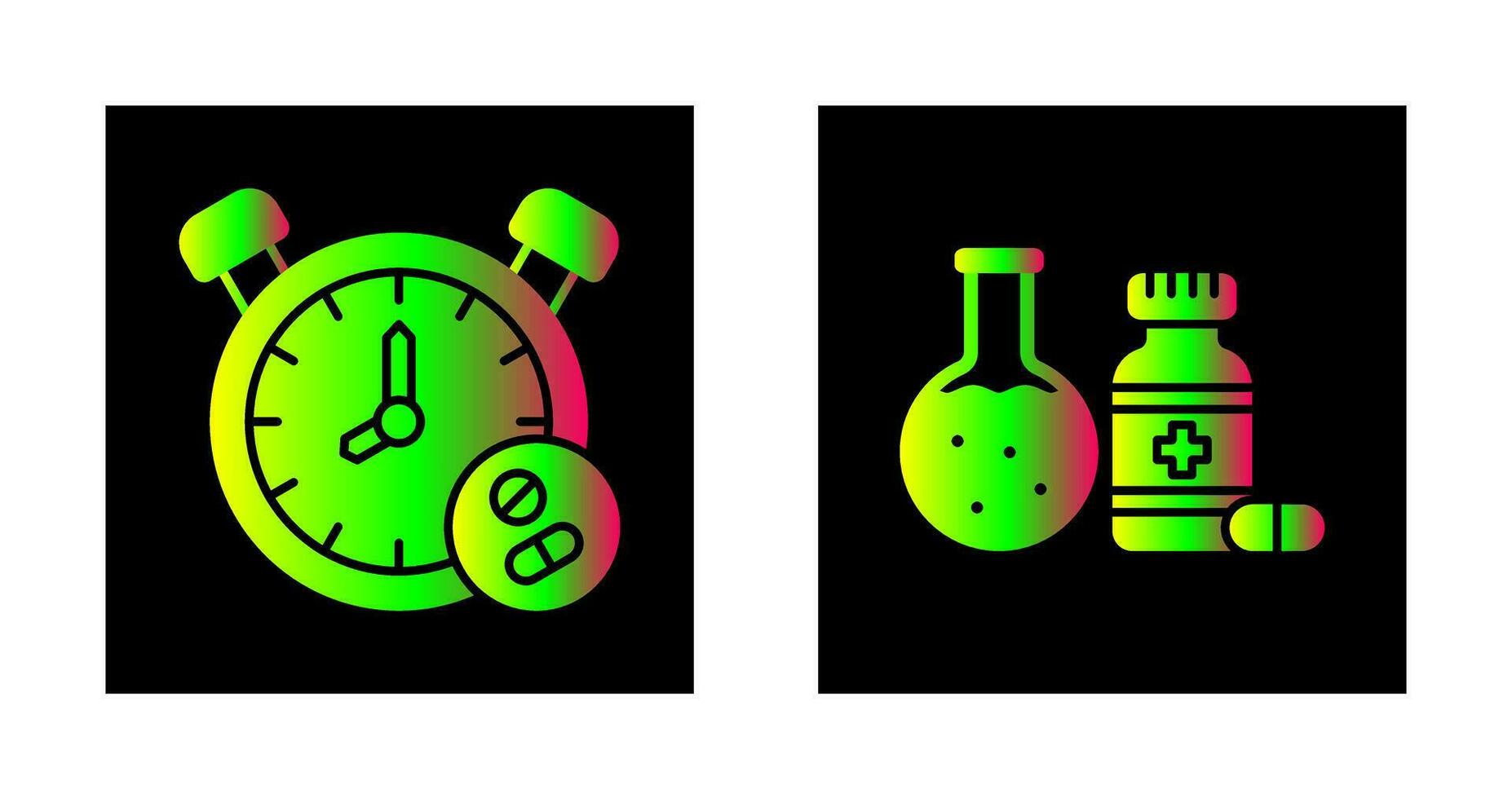 Clock and test tube Icon vector