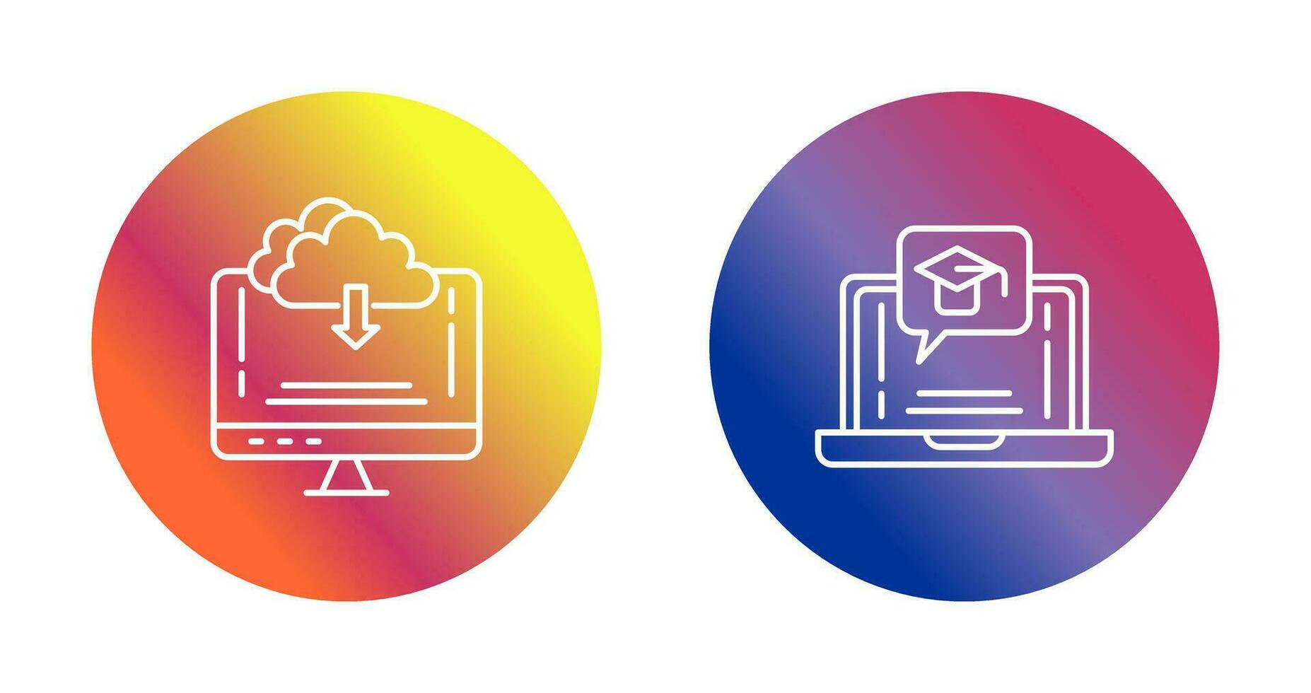 Download and E Learning Icon vector