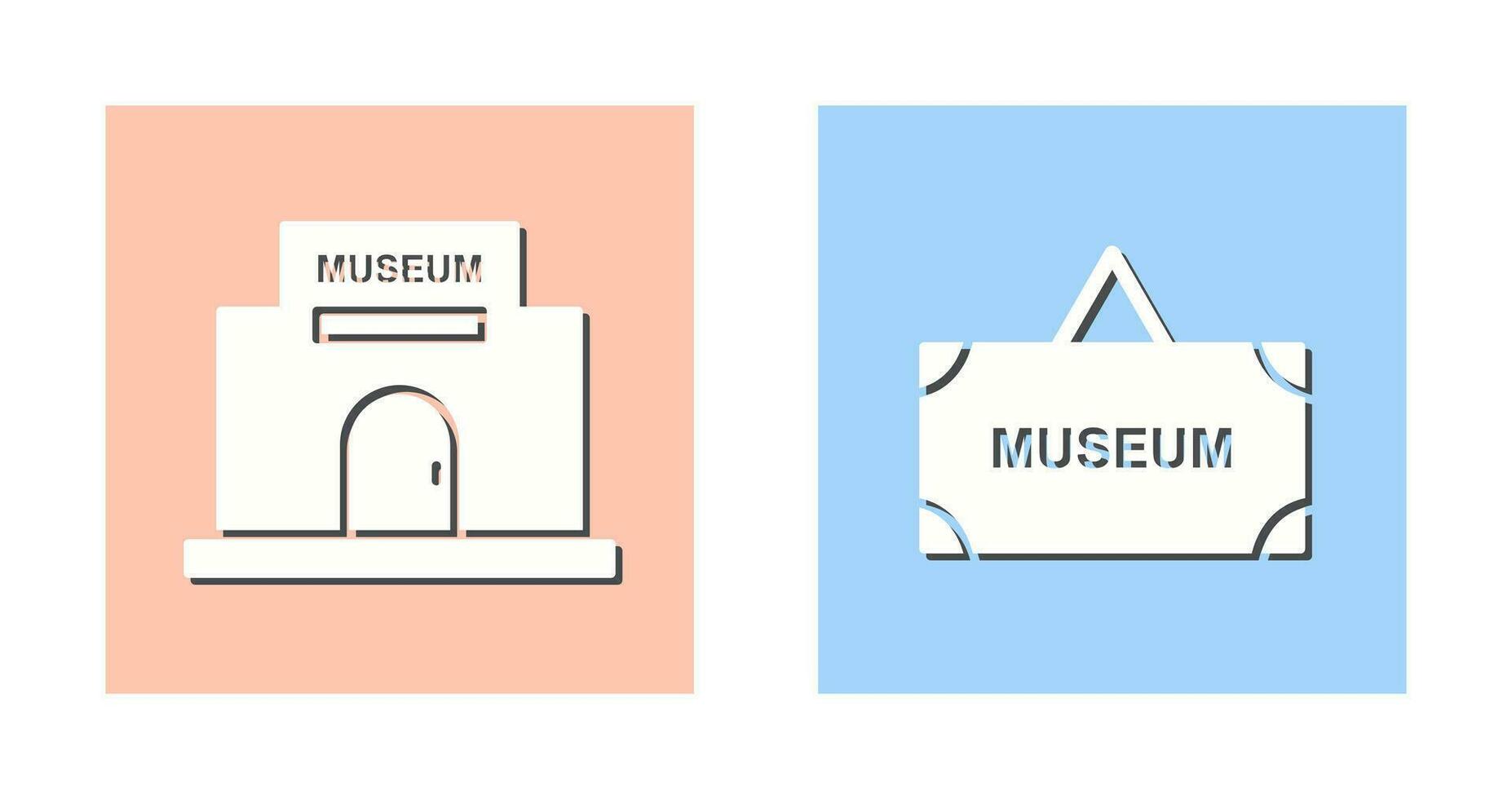 museo edificio y museo icono vector