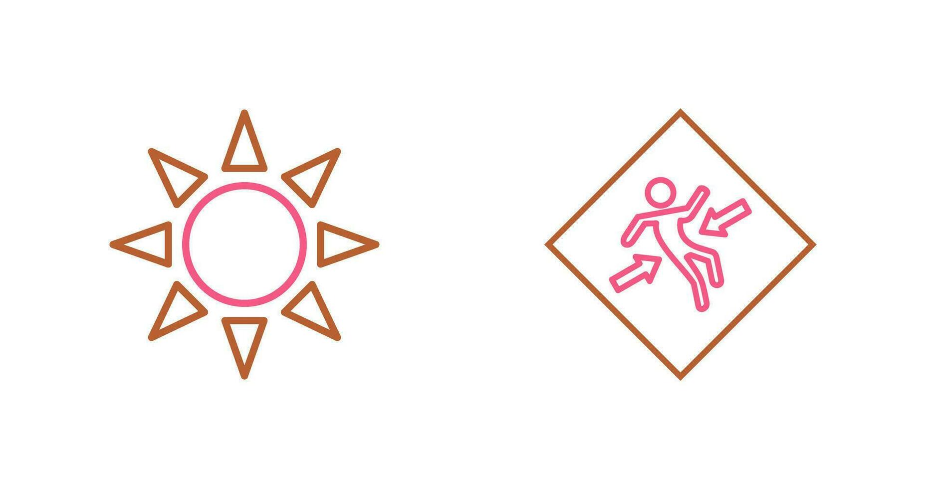 UV radiation and crush zone  Icon vector