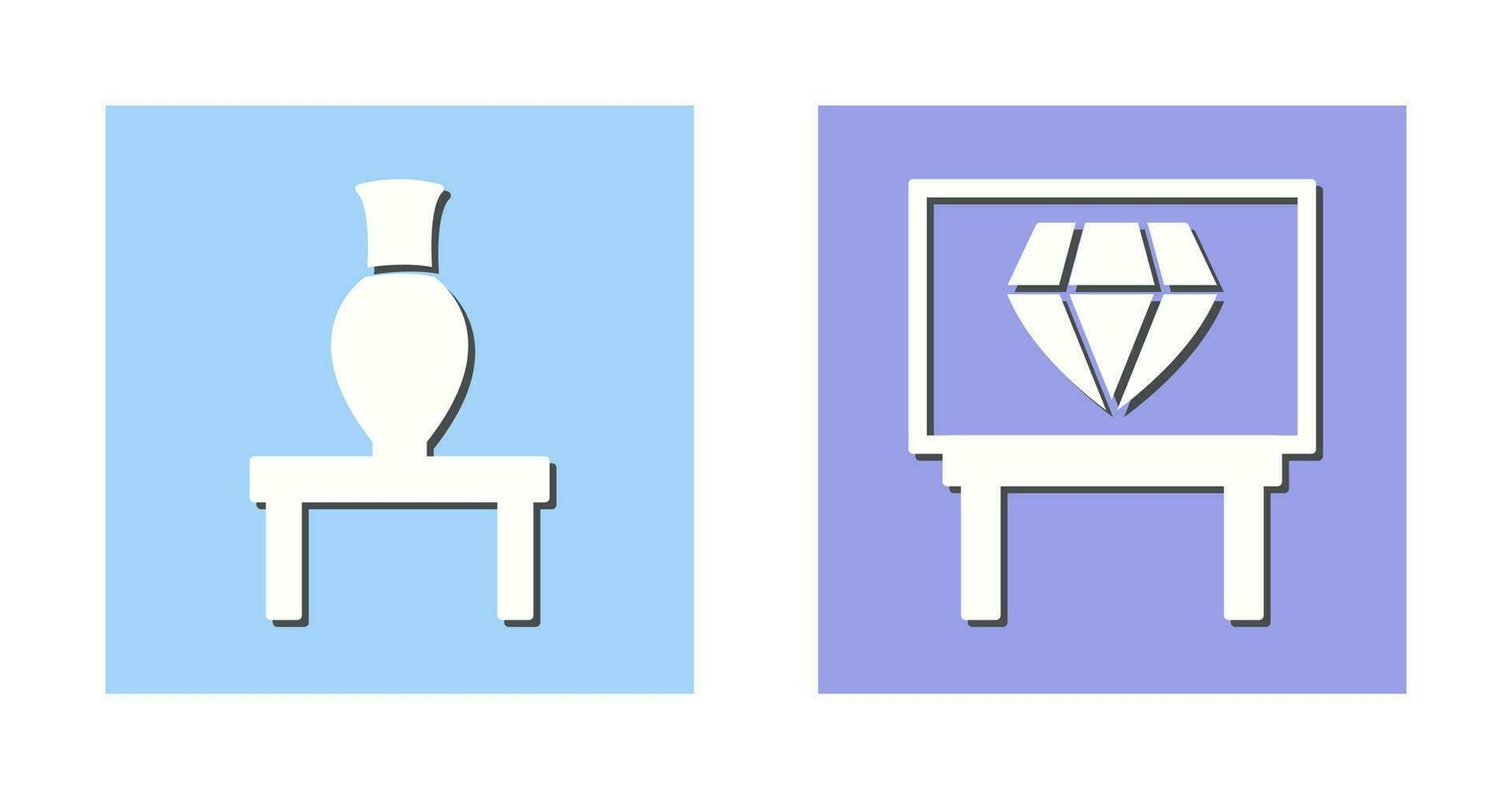 Vase Exhibit and Diamond Exhibit Icon vector