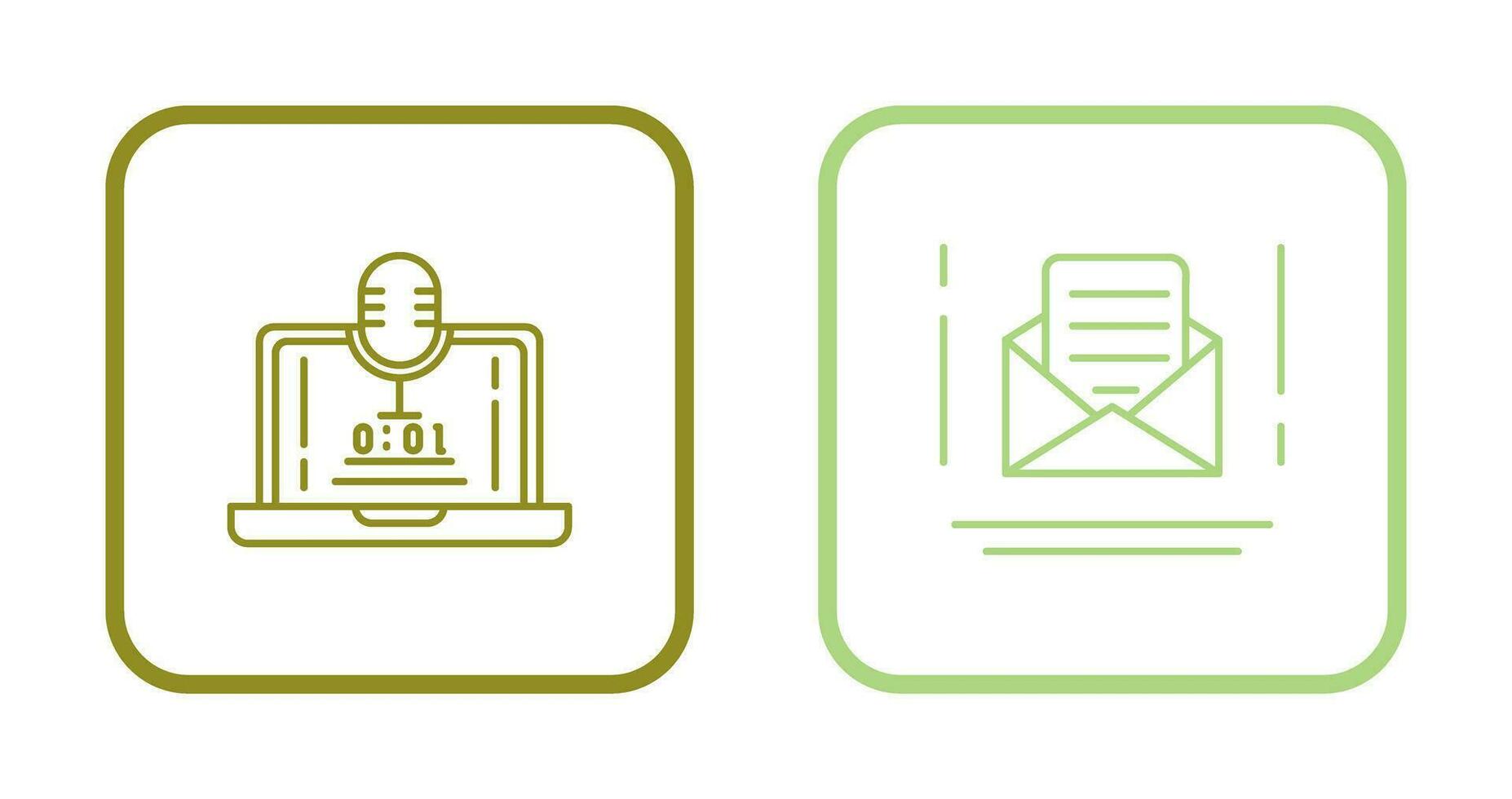 Voice Recorder and Email Icon vector