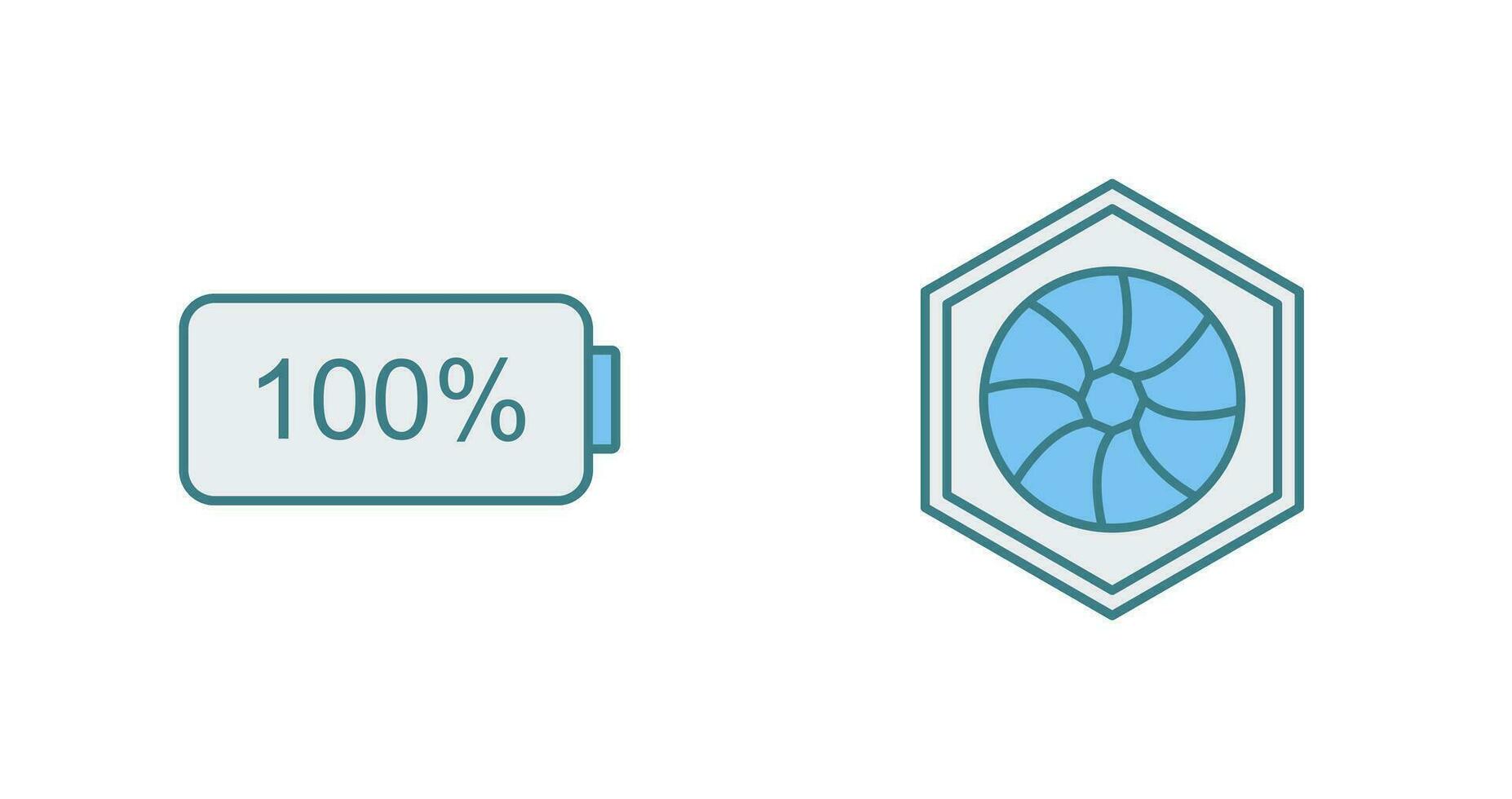 full battery and hexagonal diaphram Icon vector