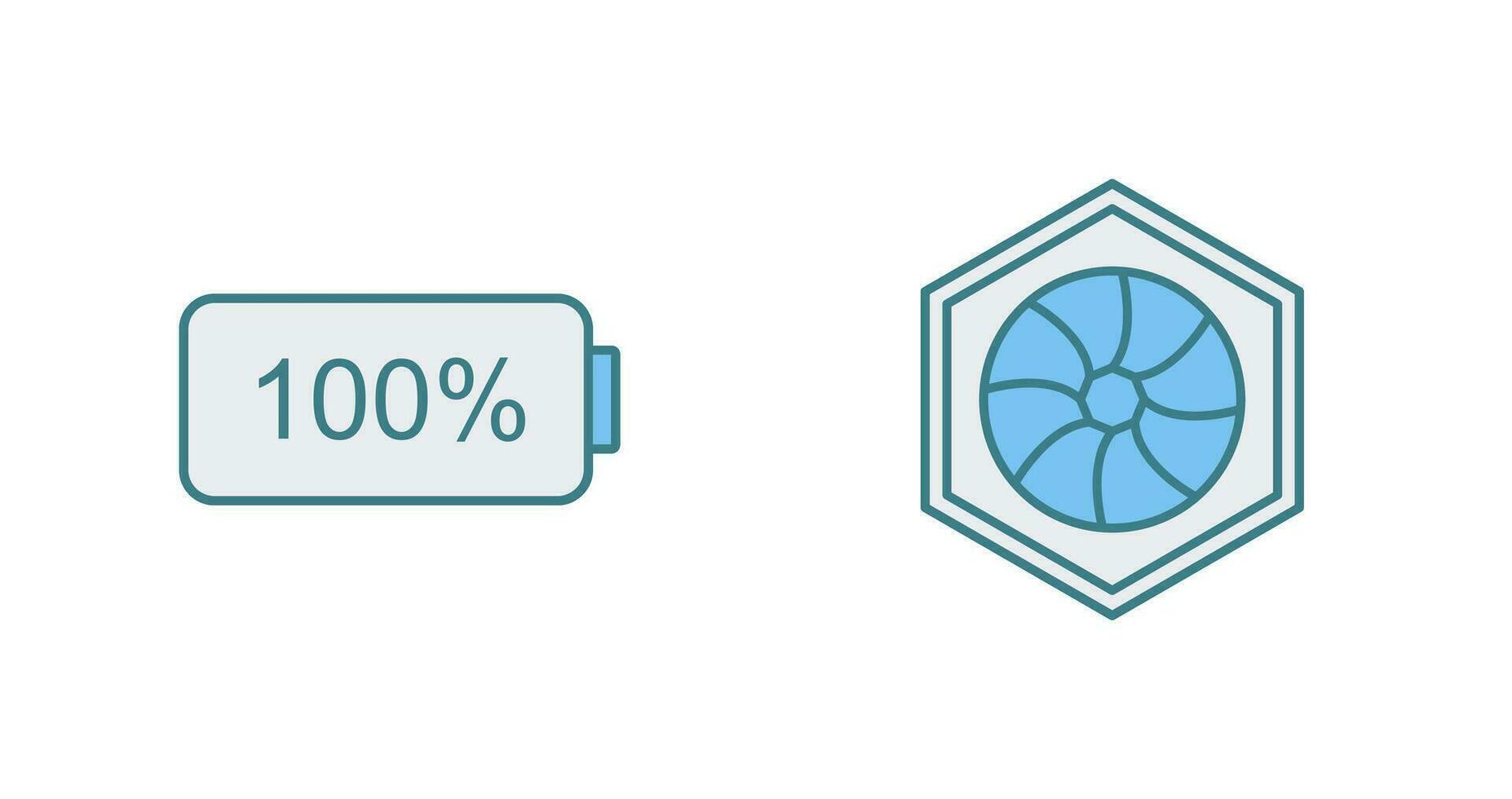 full battery and hexagonal diaphram Icon vector