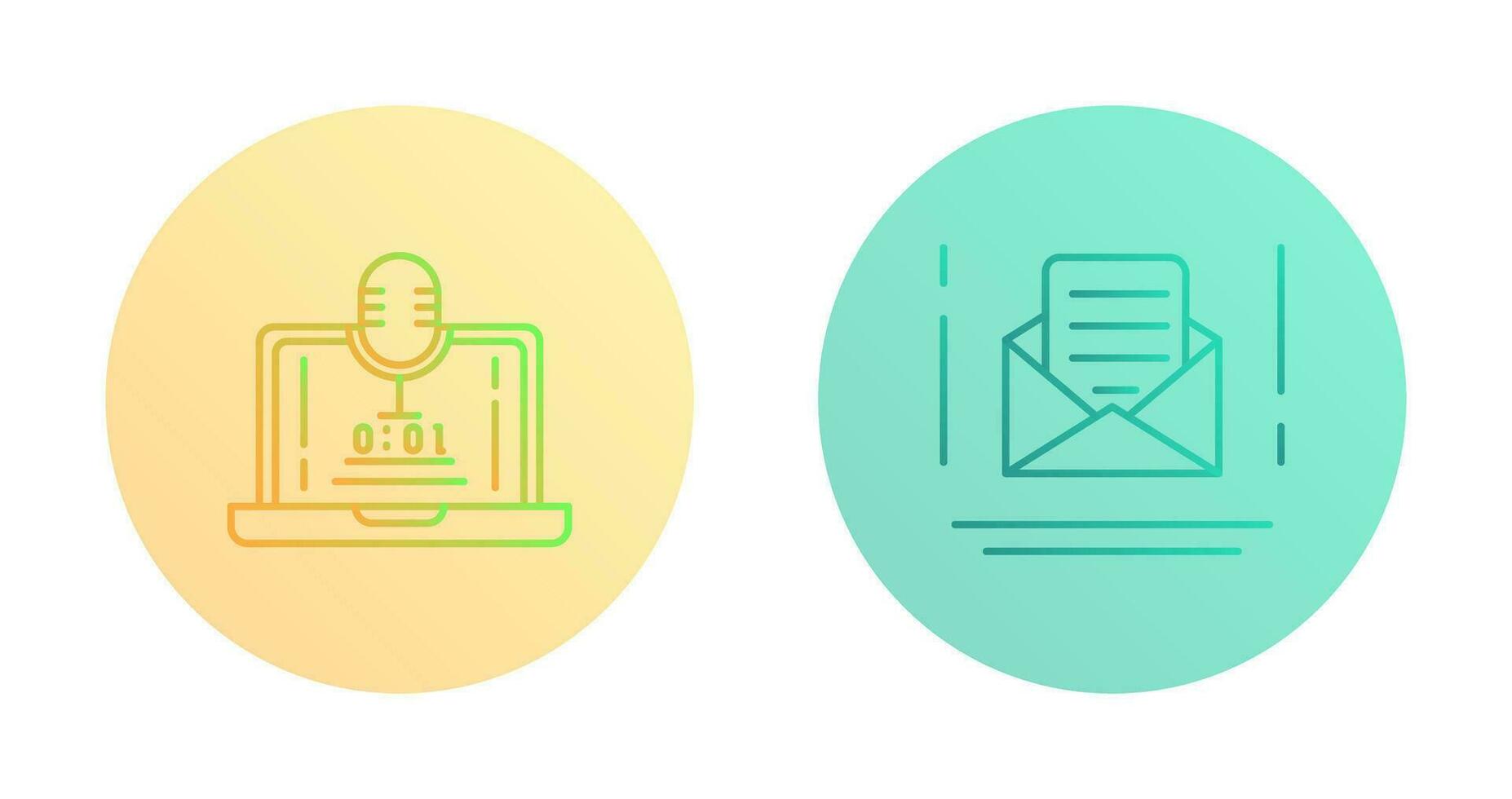 Voice Recorder and Email Icon vector