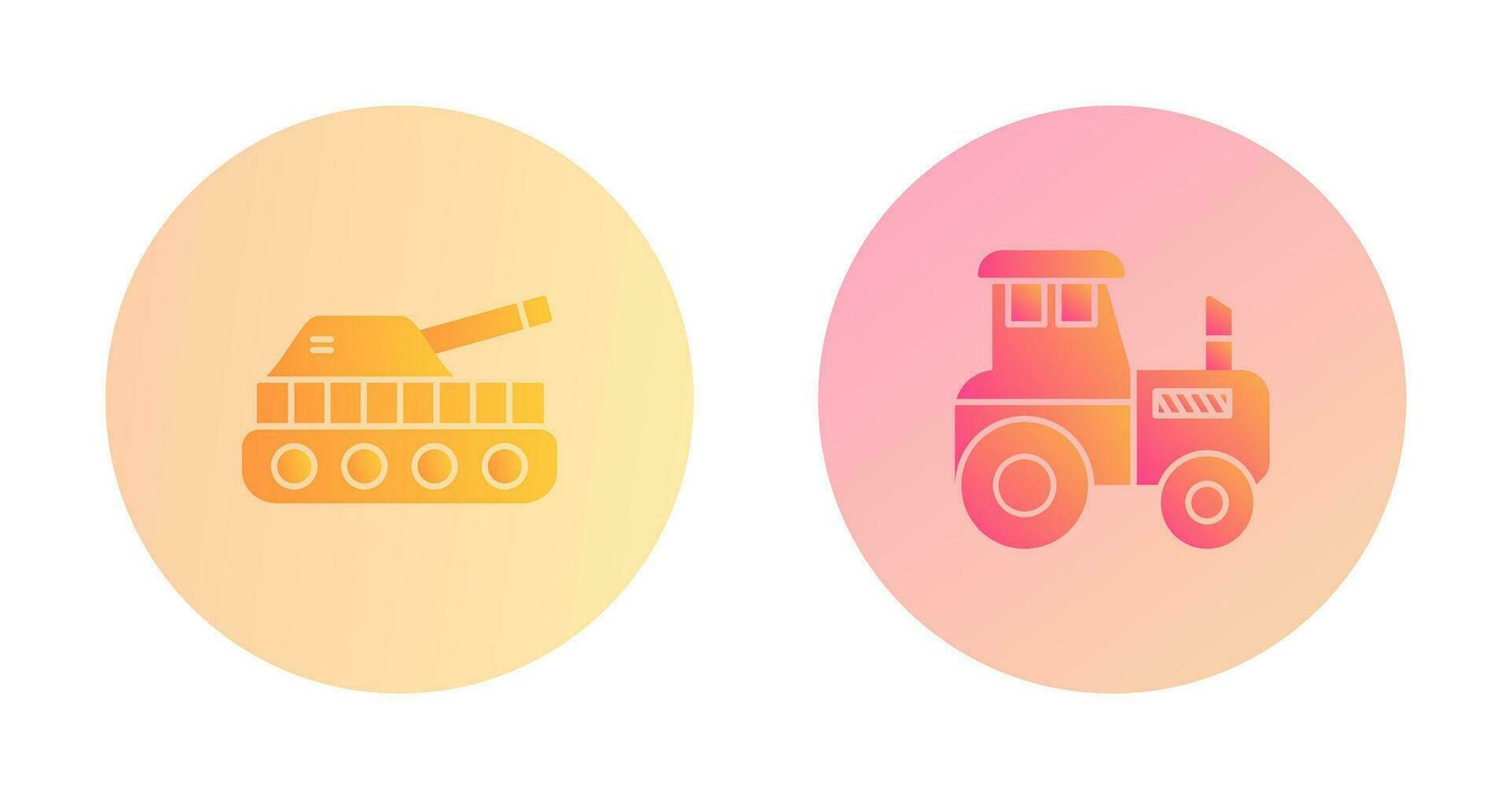 Tank and Tractor Icon vector