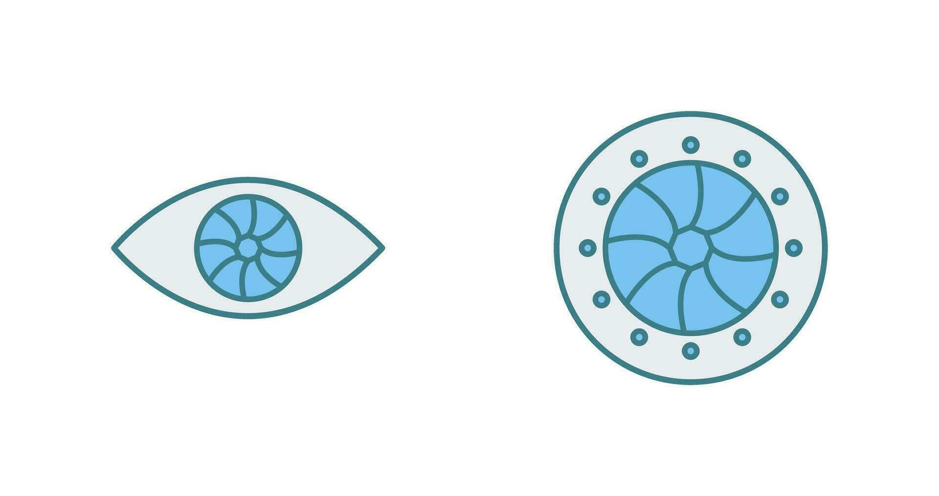 eye and optical diaphram Icon vector