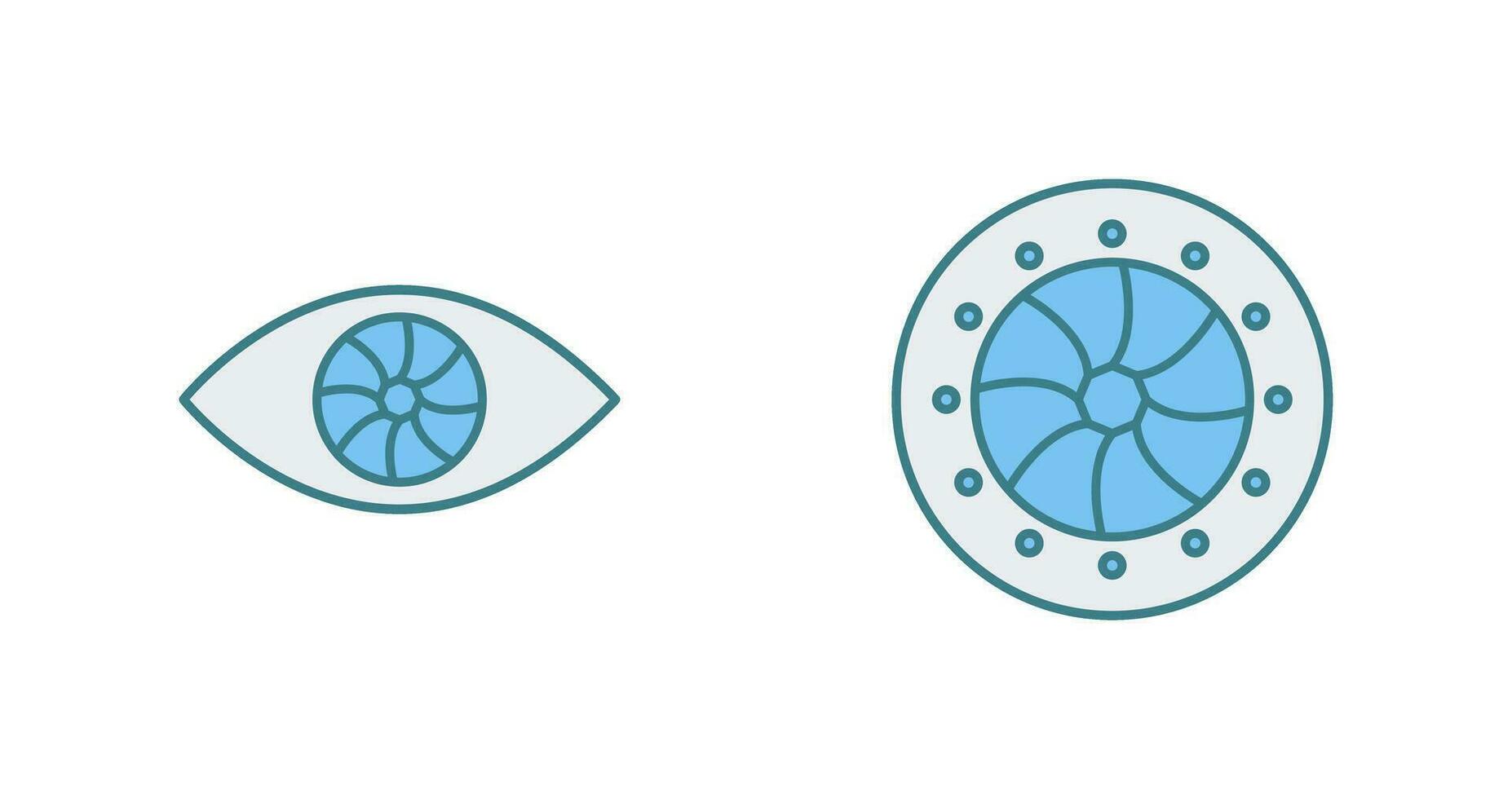 eye and optical diaphram Icon vector