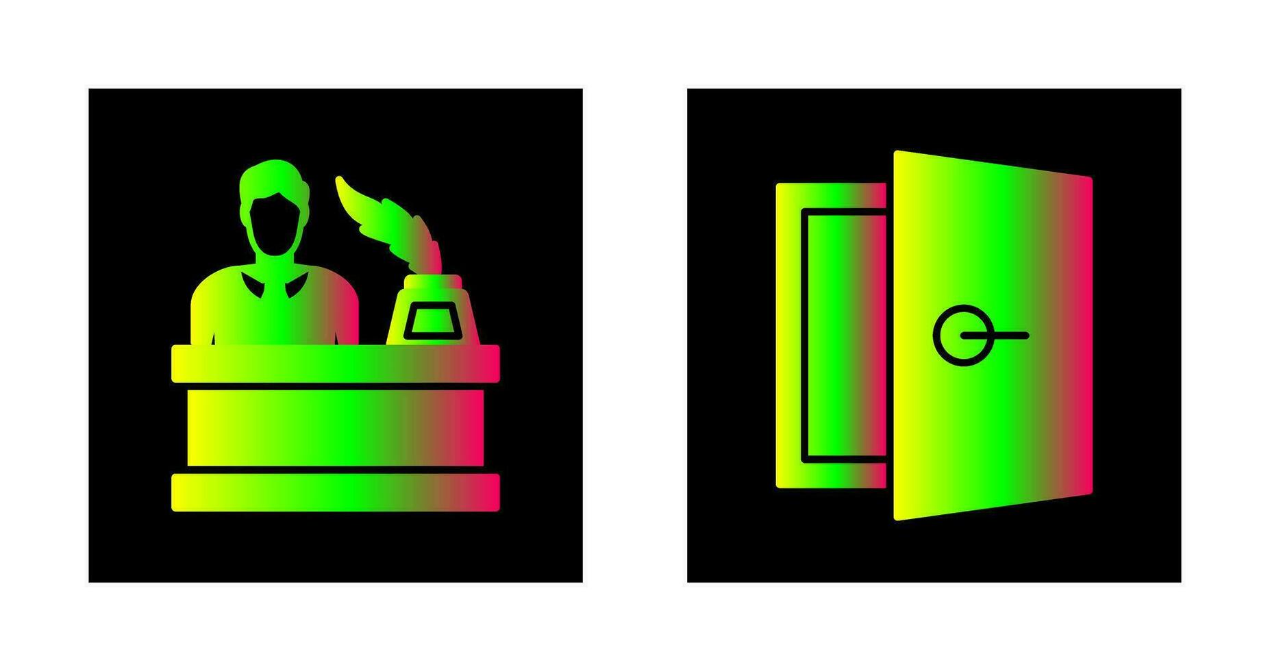 Magistrate and Door Icon vector