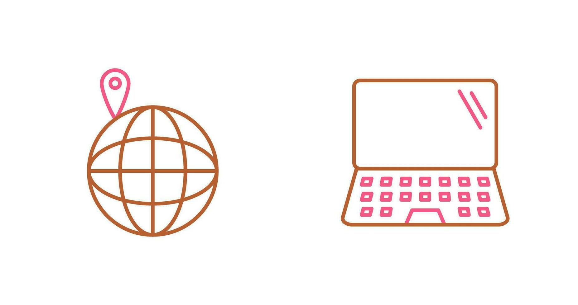 laptop and vacation spots  Icon vector