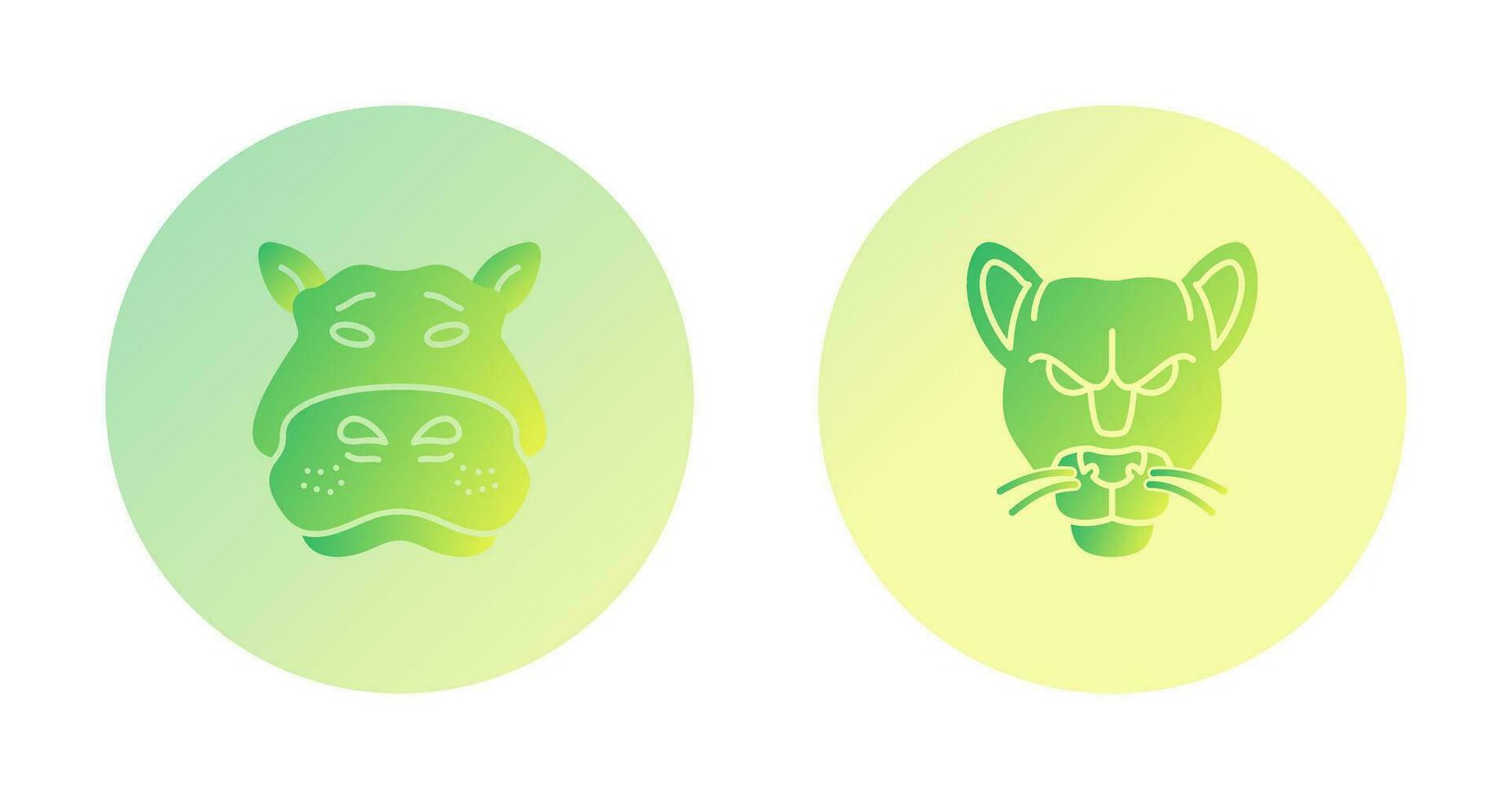 Panther an d Hippo Icon vector