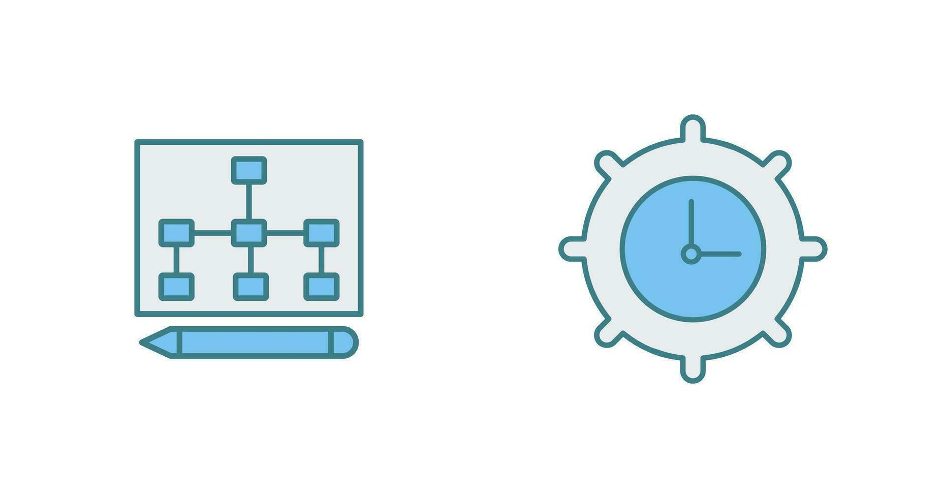 draw hierarchy and time setting  Icon vector