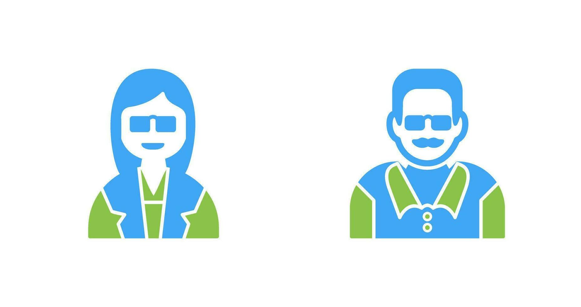 Female Professor and Male Professor Icon vector