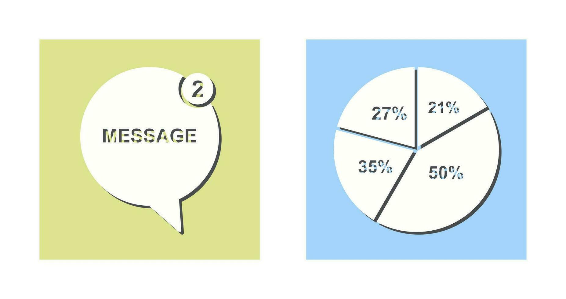 Message Bubbles and Pie Chart Icon vector