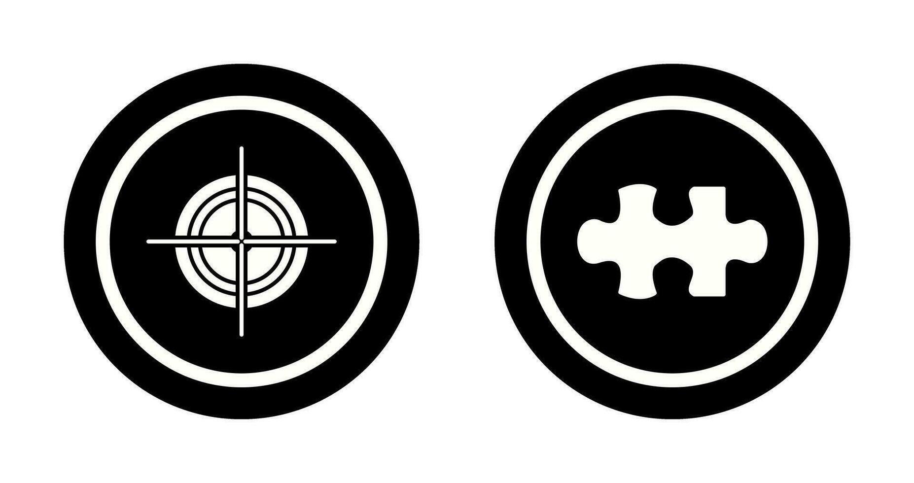 Target and Puzzle Piece Icon vector