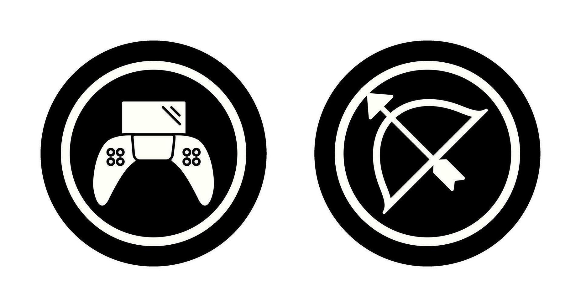 Play Station and Archery Icon vector