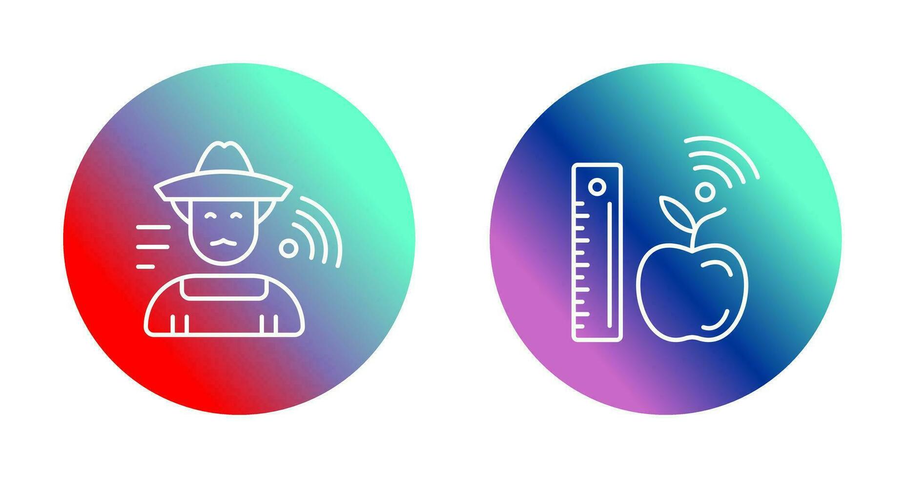 Farmer and Measure and Measure Icon vector