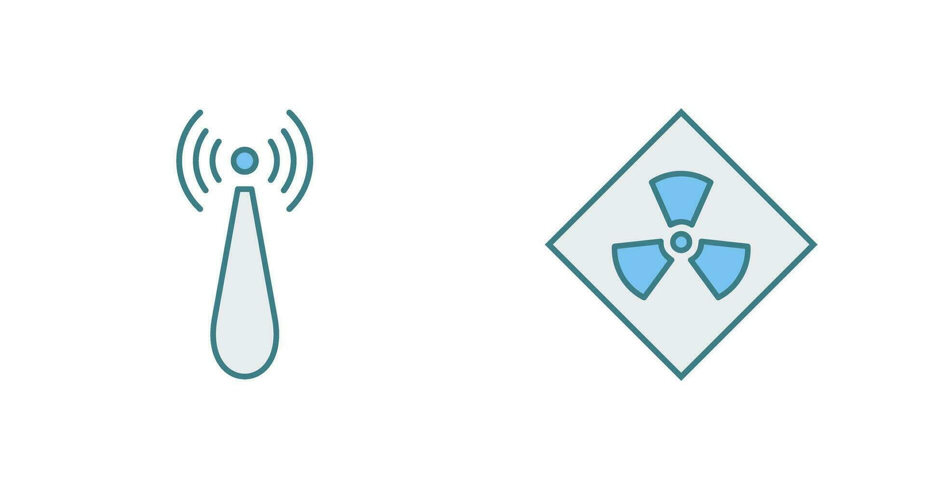 non ionizing radiation and radiation Icon vector