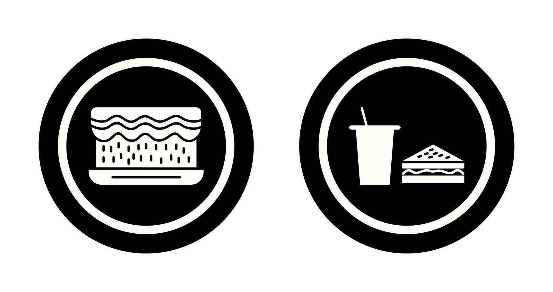 cream cake and lunch bistro Icon vector