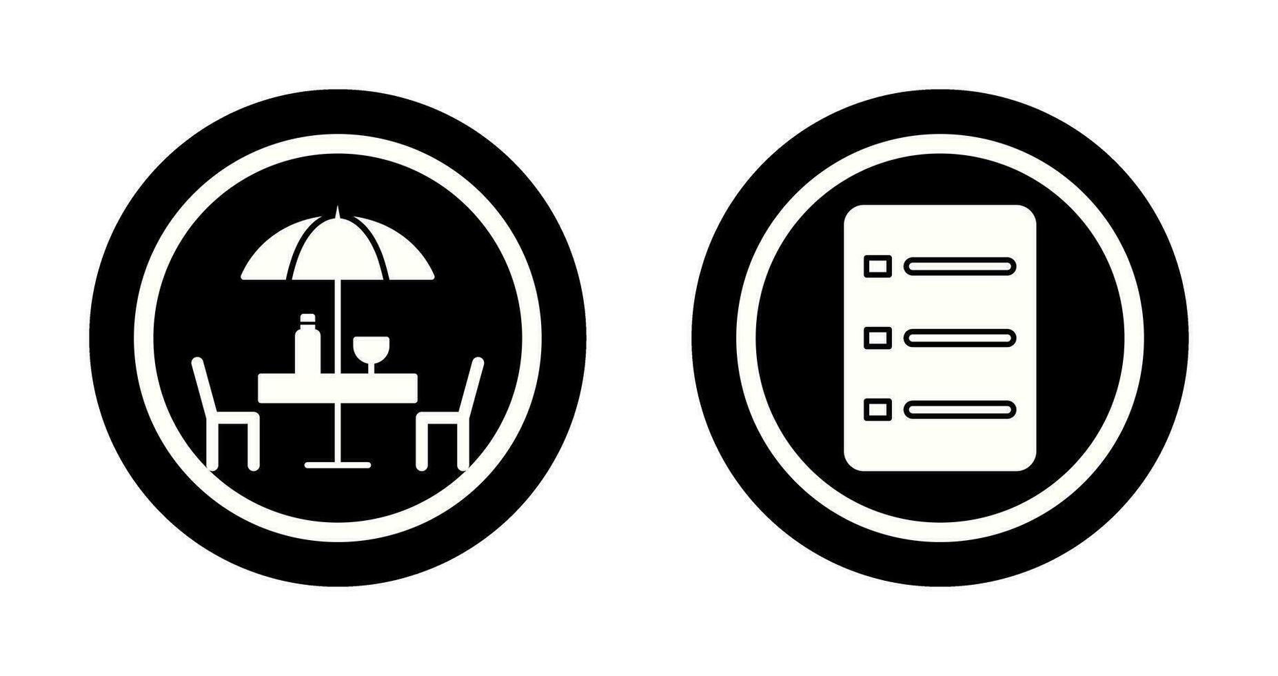cafe table and menu Icon vector