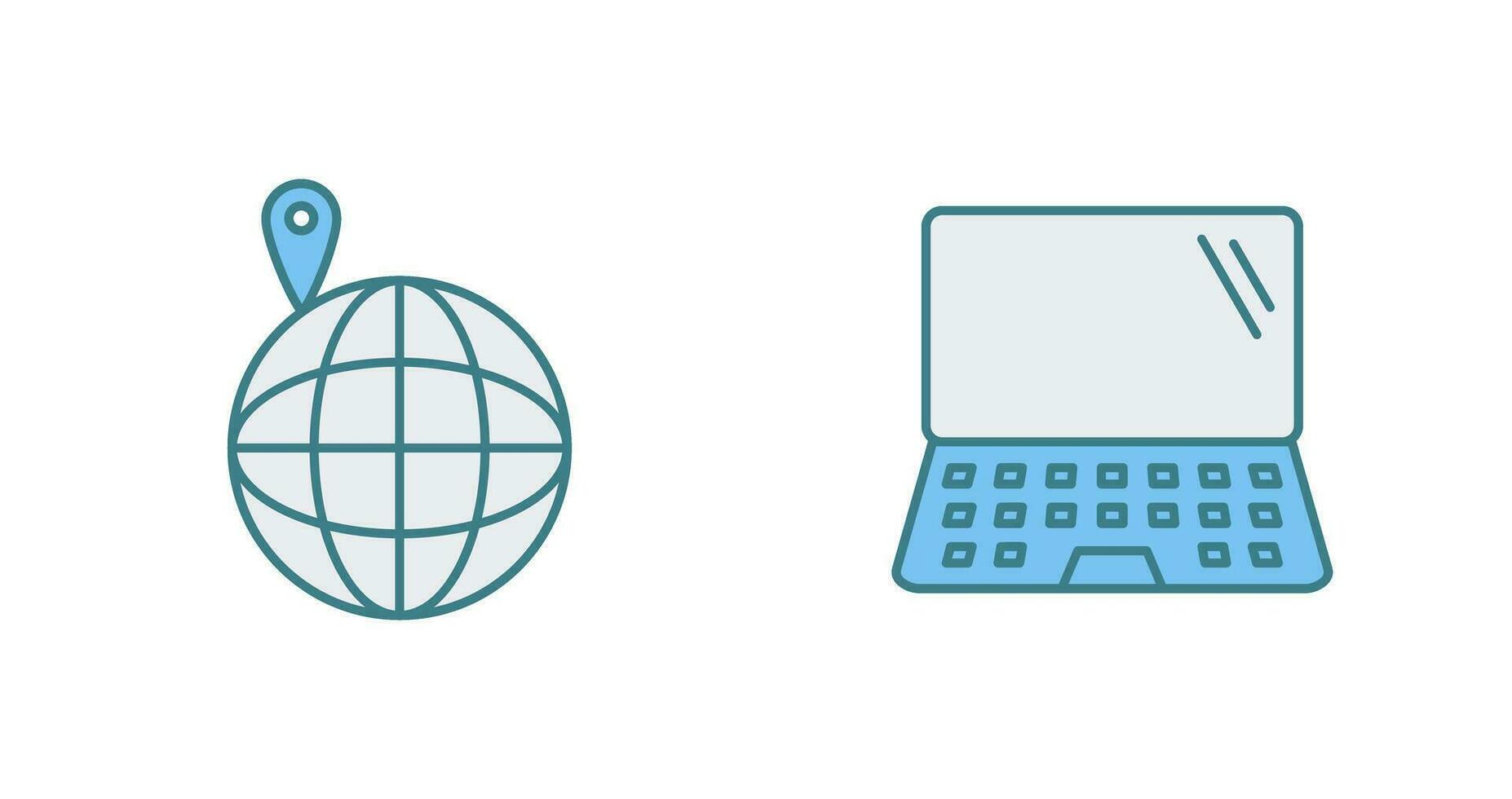 laptop and vacation spots  Icon vector