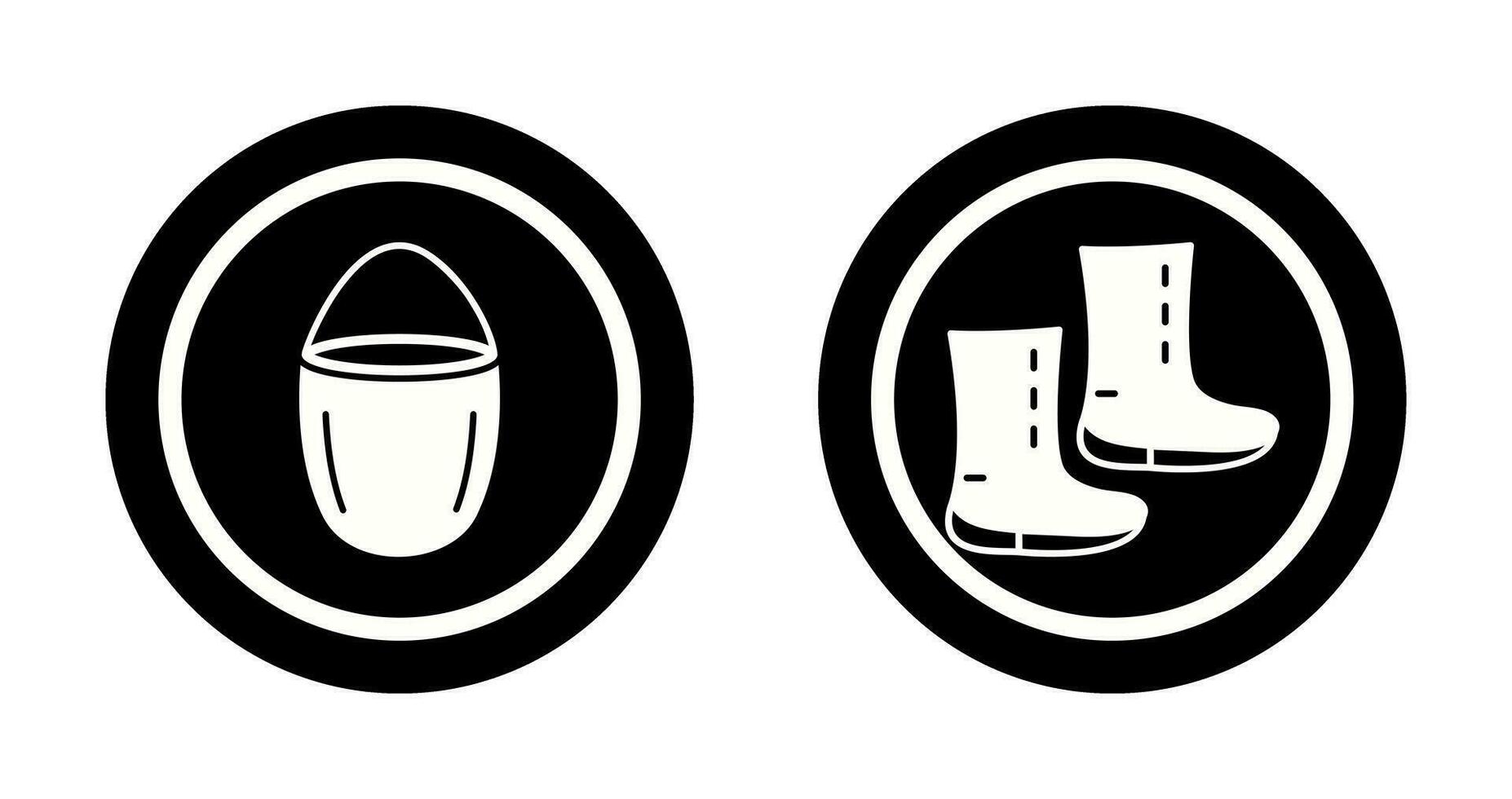 agua Cubeta y botas icono vector