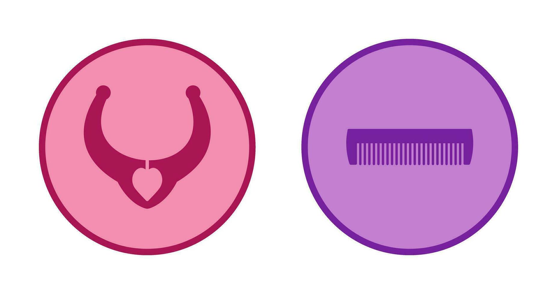 Necklace and Comb Icon vector