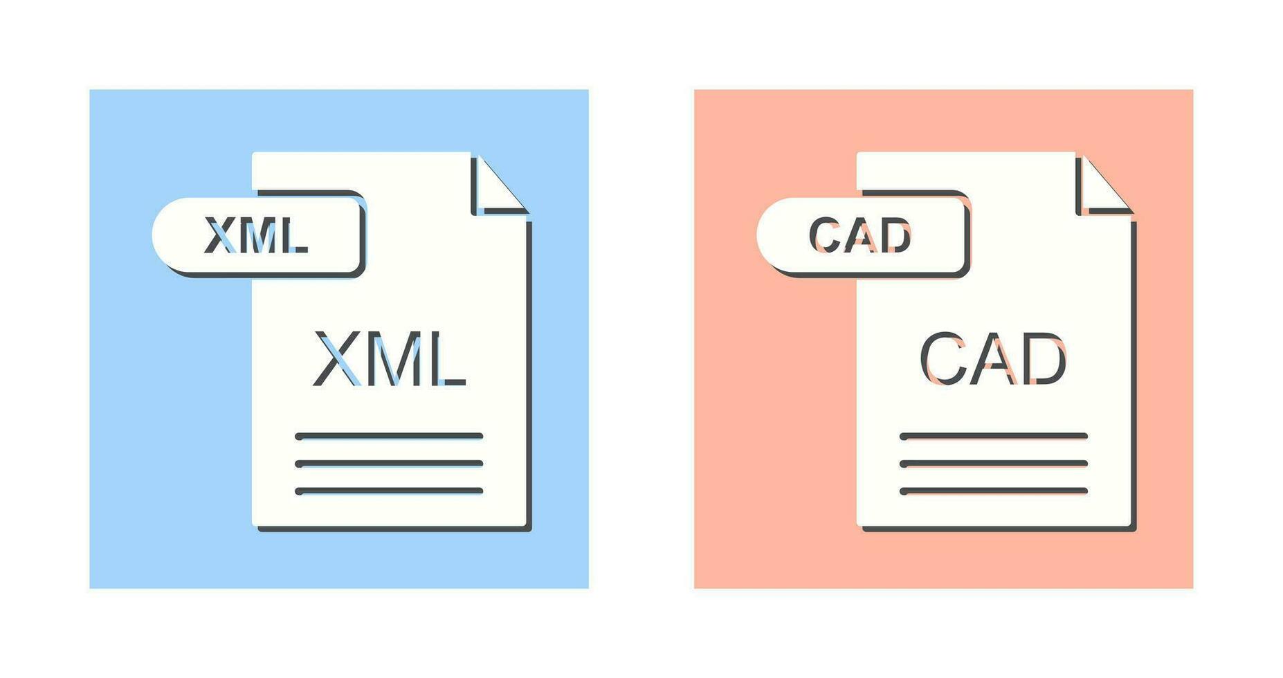 XML and CAD Icon vector