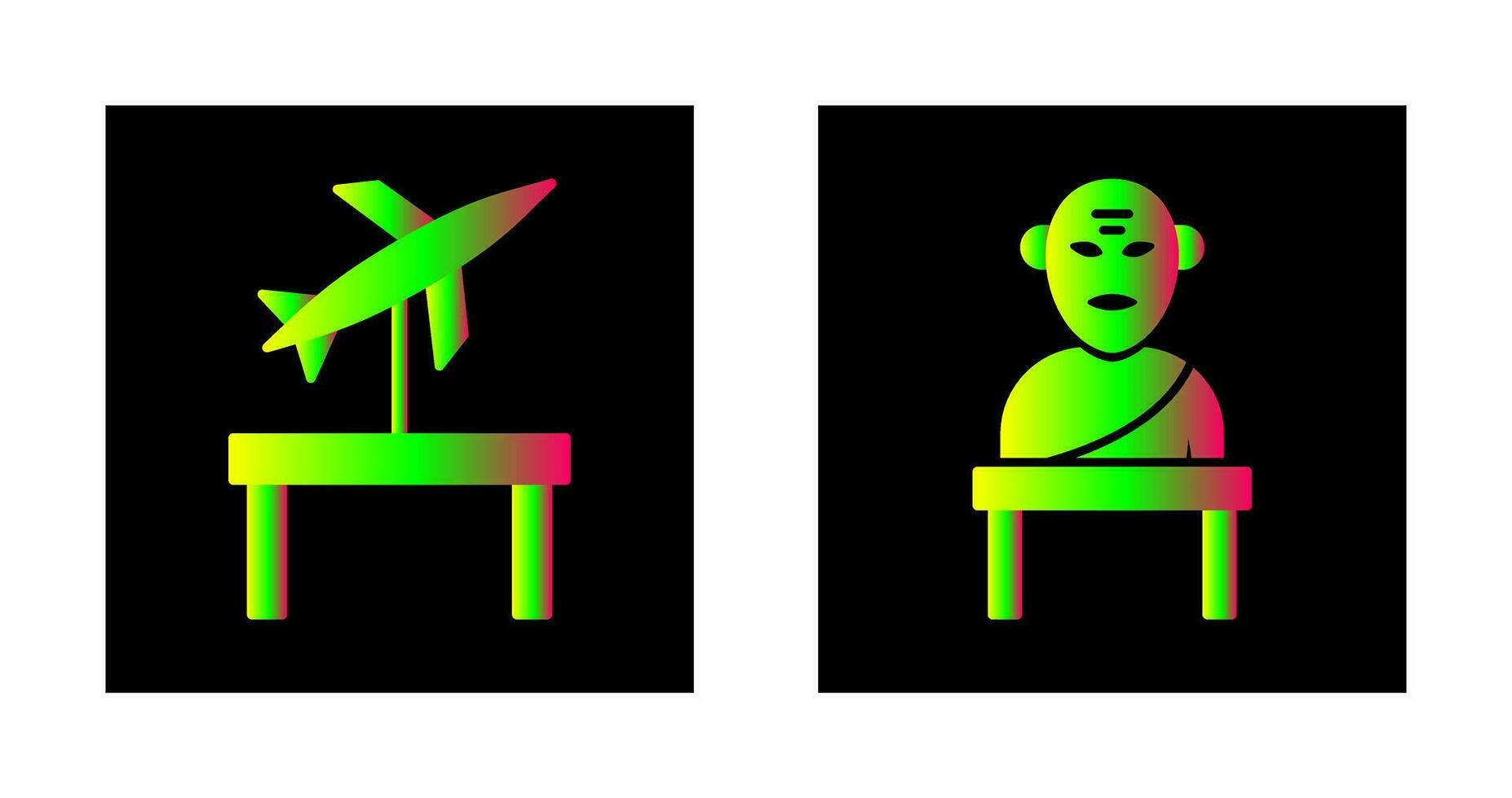 Jet Exhibit and Greek god Icon vector