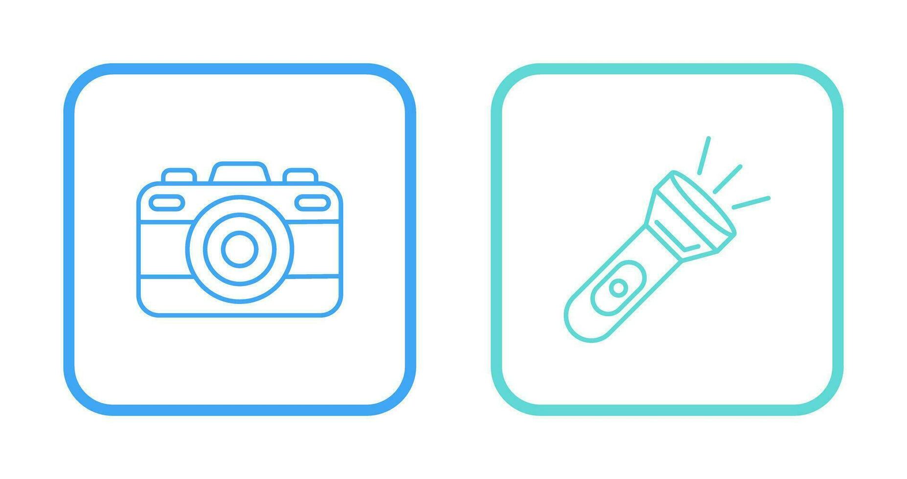 Camera and Flash Light Icon vector