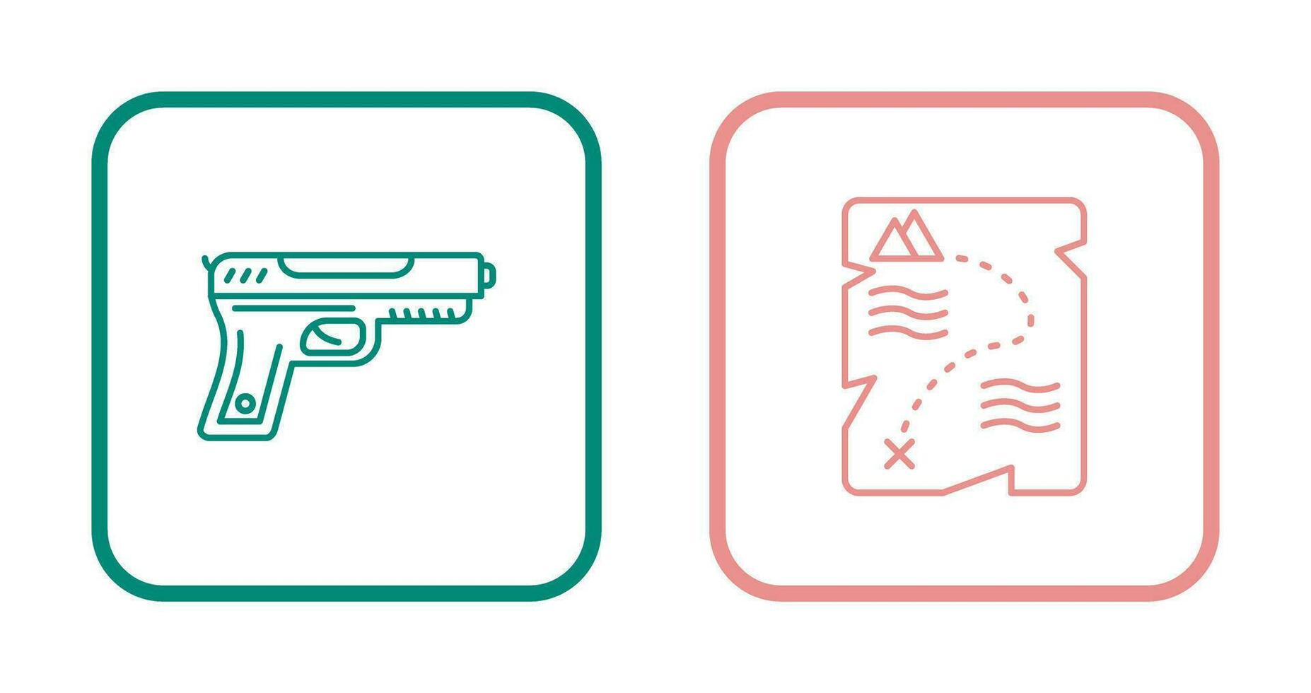 Gun and Treasure  Icon vector