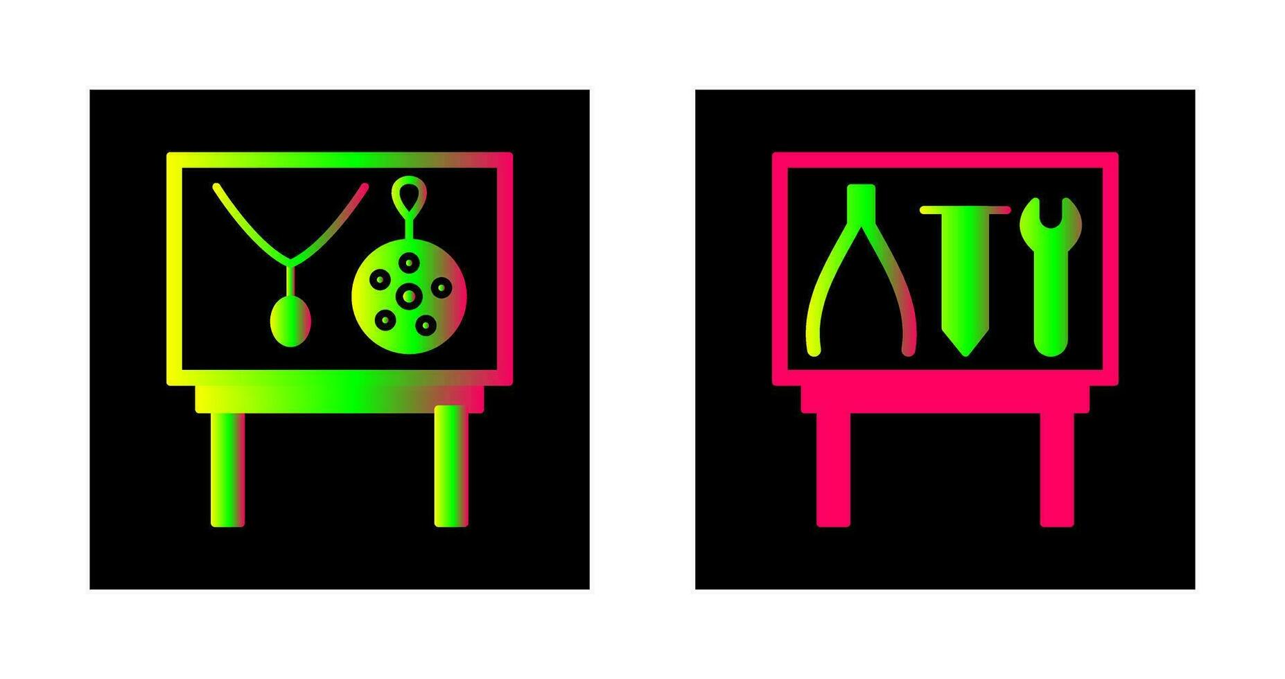 Jewel Exhibit and Tools Exhibit Icon vector