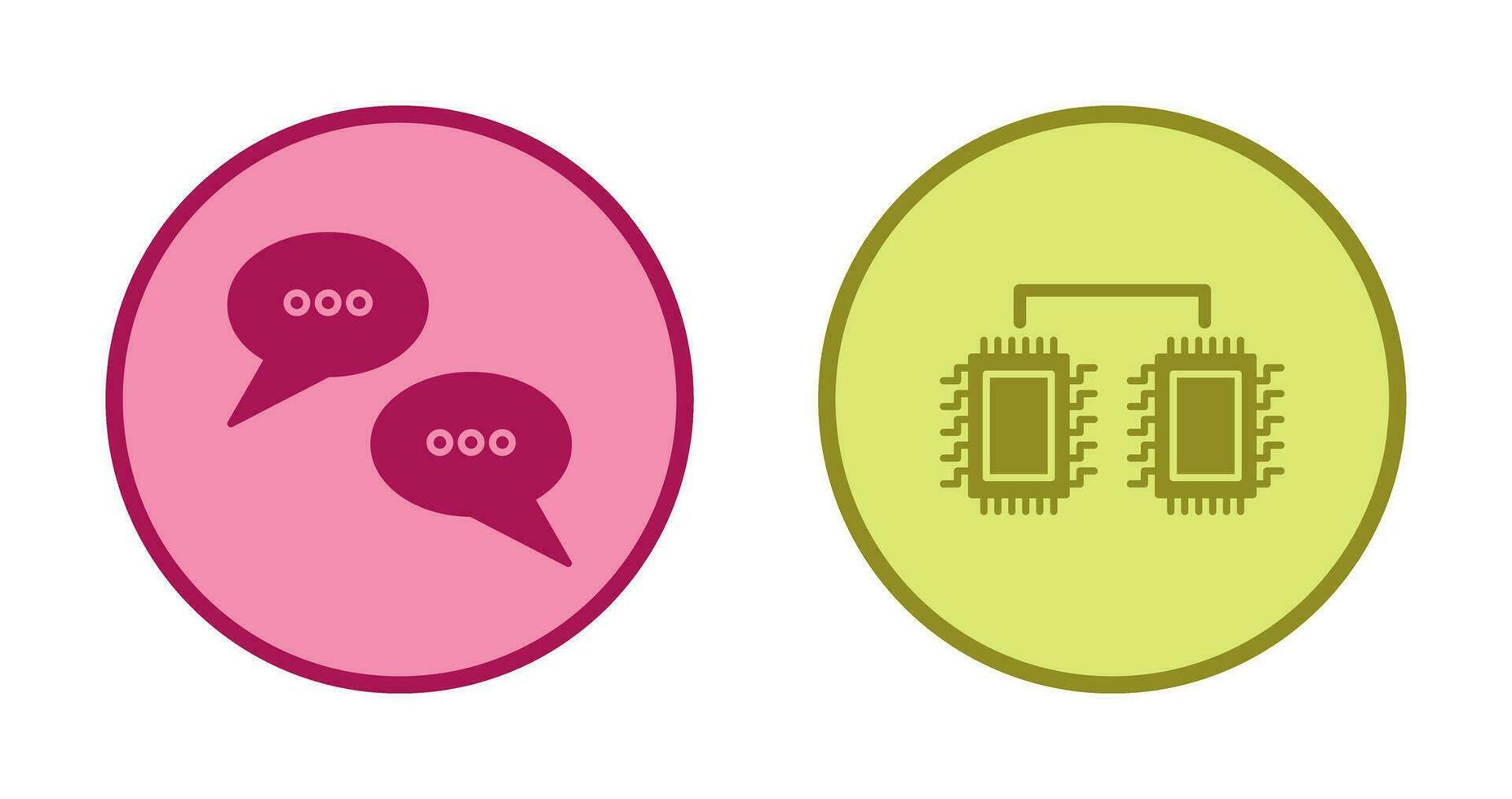 Conversation Bubbles and Processors Connected Icon vector