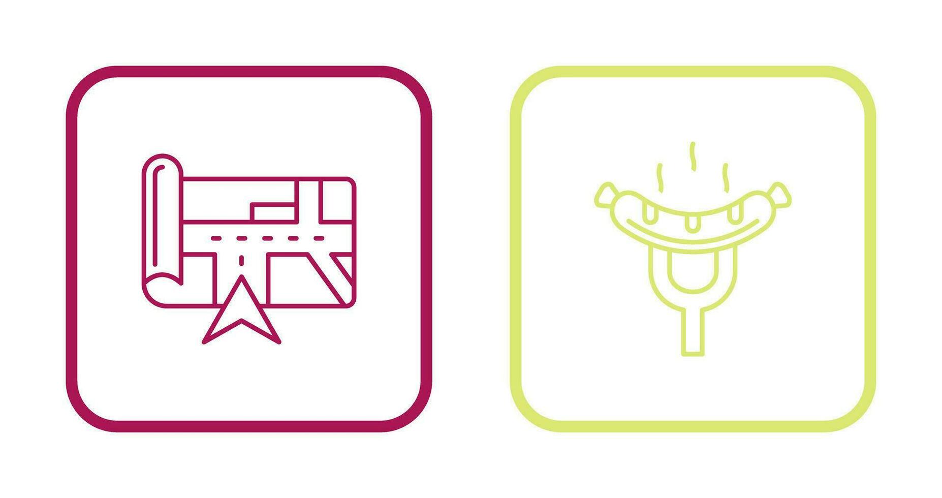 Navigation and Sausage Icon vector