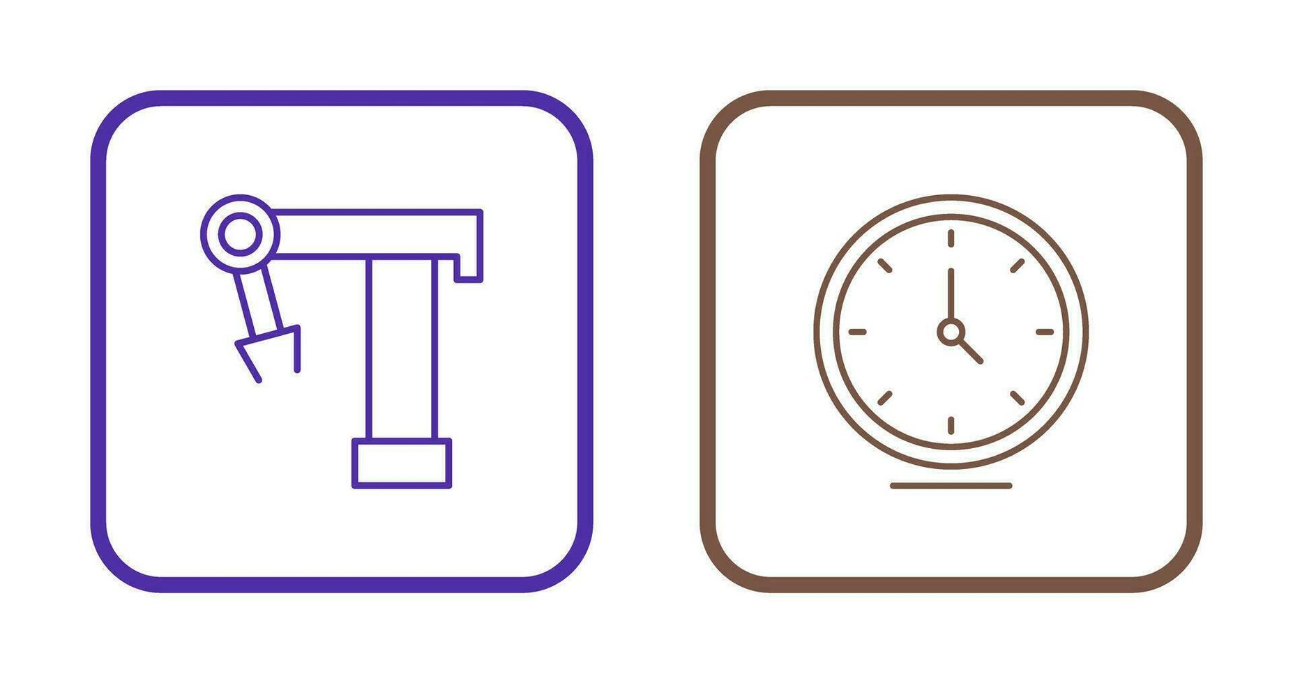 Robotic Arm and Clock Icon vector