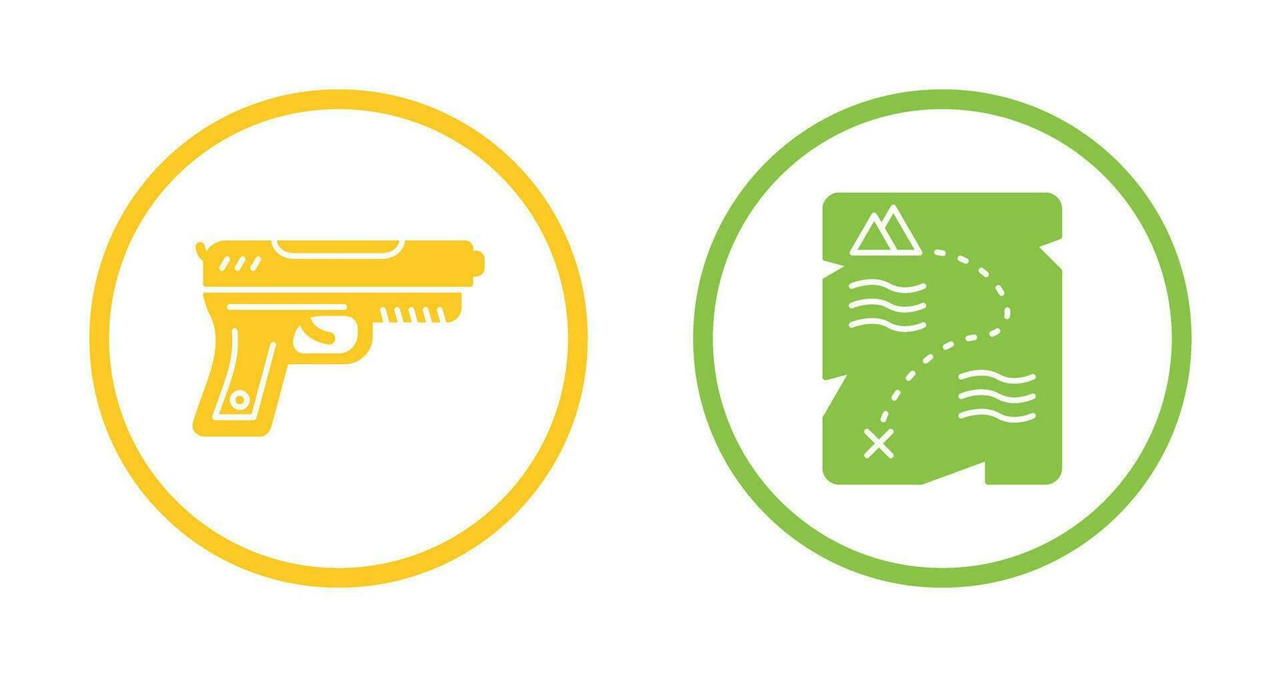 Gun and Treasure  Icon vector