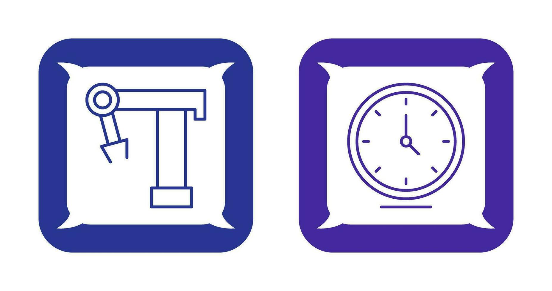 Robotic Arm and Clock Icon vector