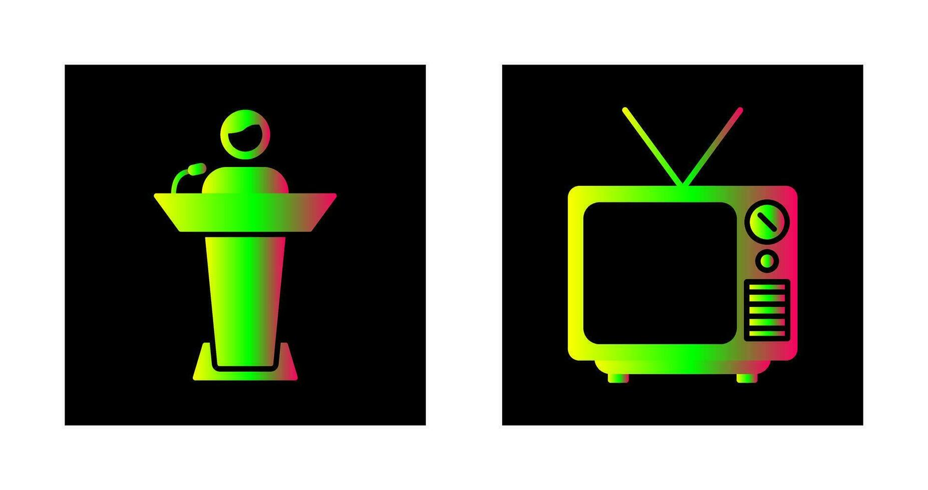 Elected Candidate and Television Icon vector