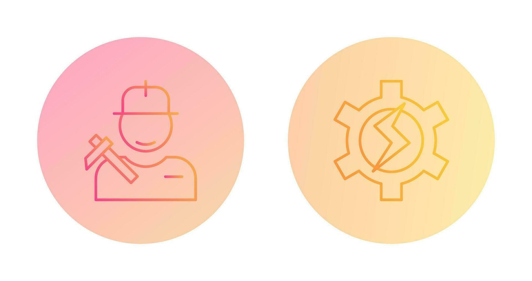 Worker and Setting Icon vector