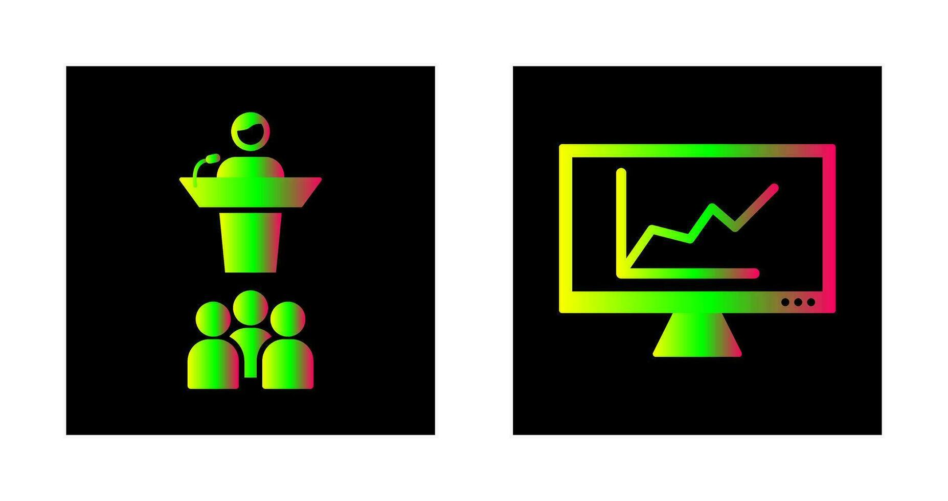 Online Graph and Seminar Icon vector