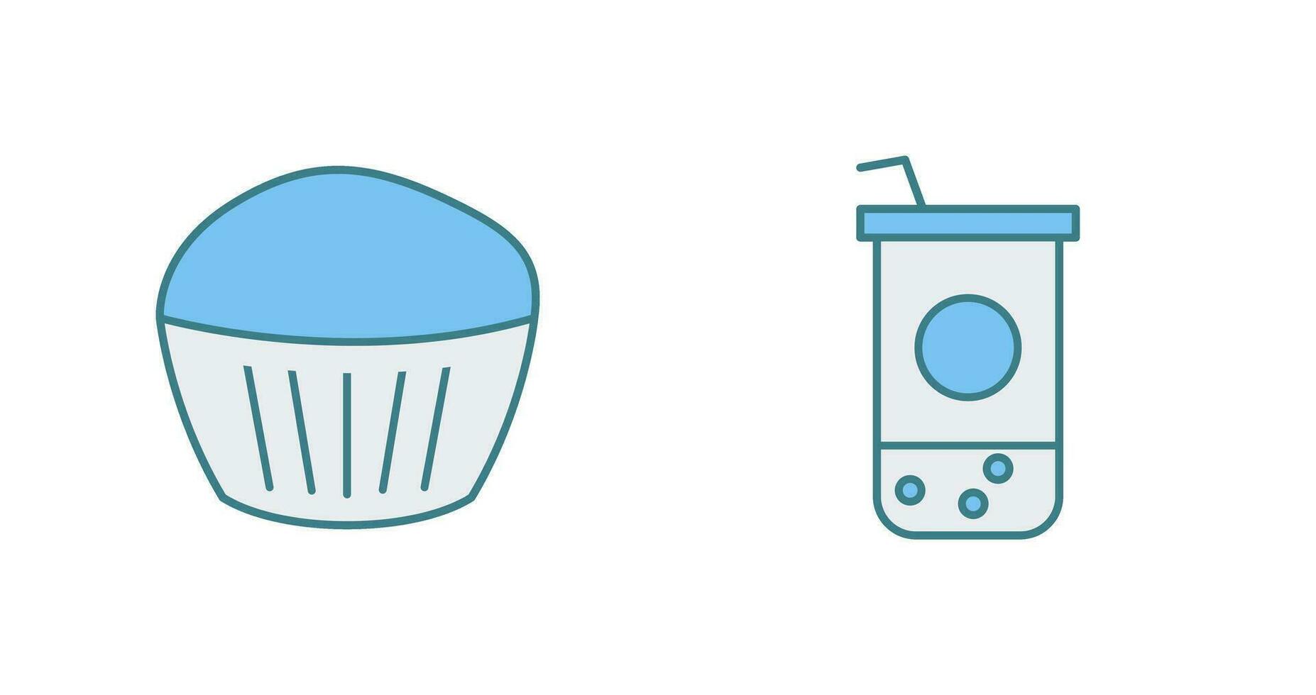 Chocolate Muffin and Chocolate Shake  Icon vector