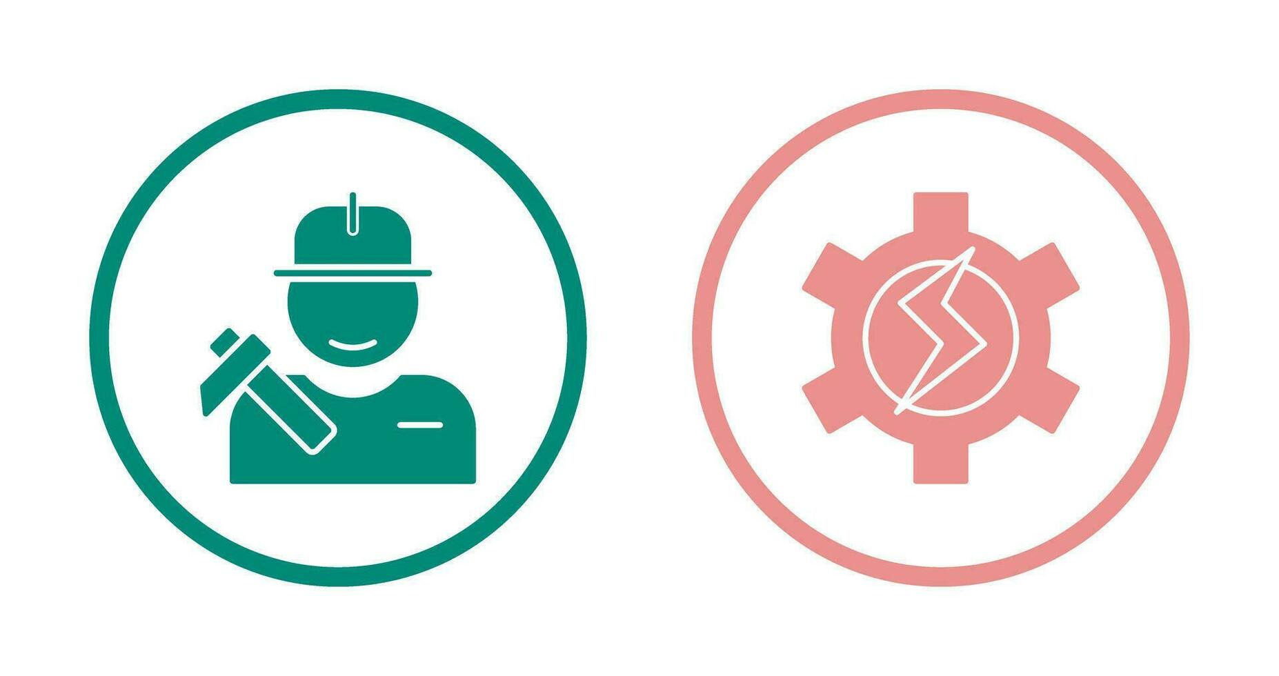 Worker and Setting Icon vector