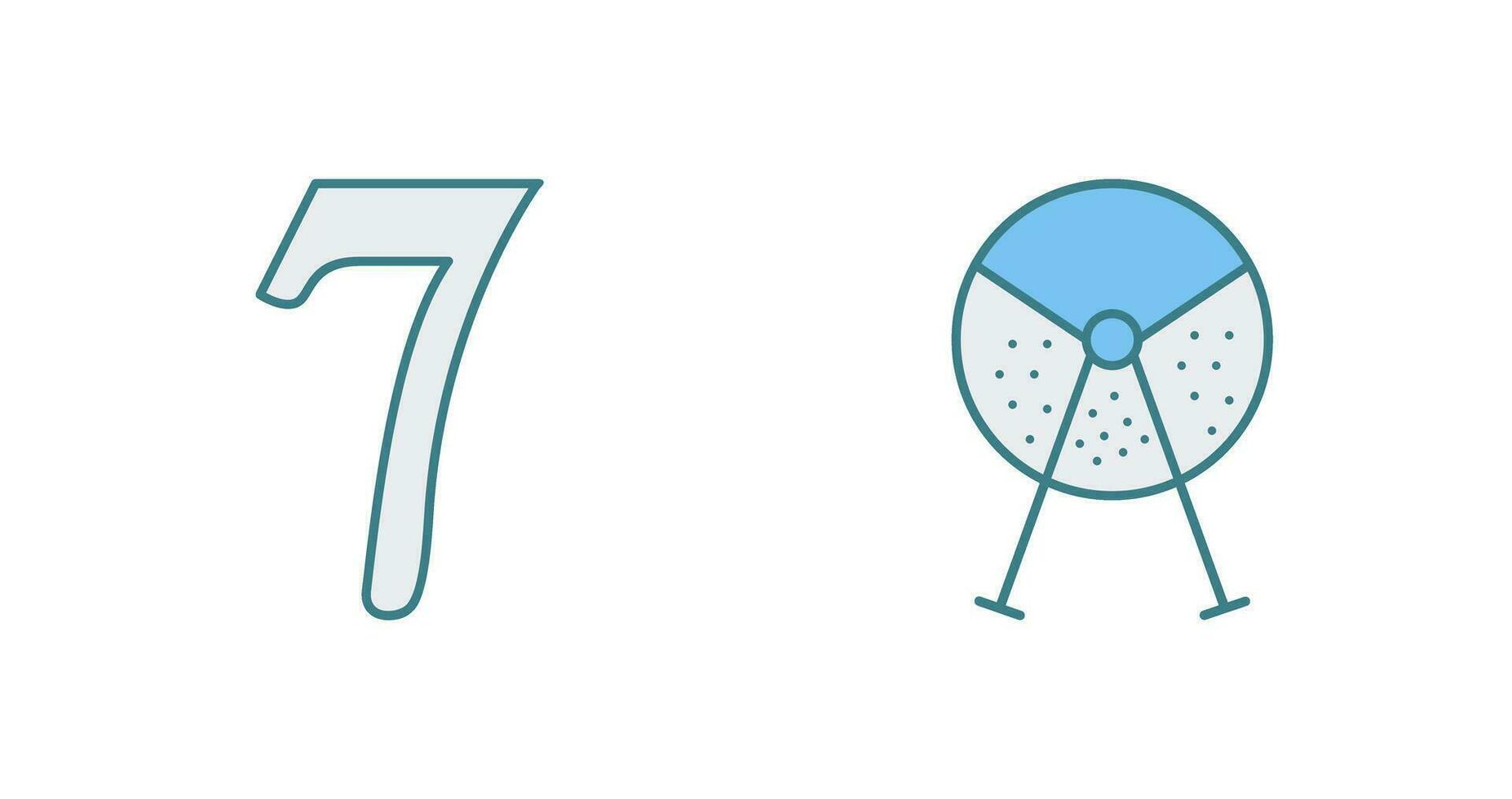 number sevens and lottery machine  Icon vector