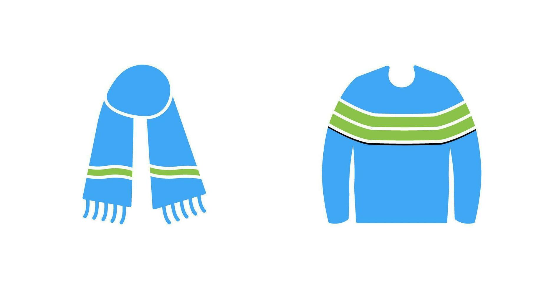 Warm Scarf and garments Icon vector