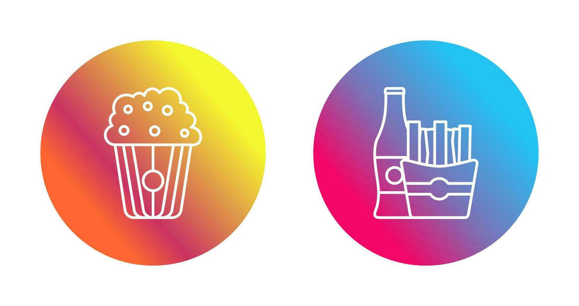 Pop corn and French  Icon vector