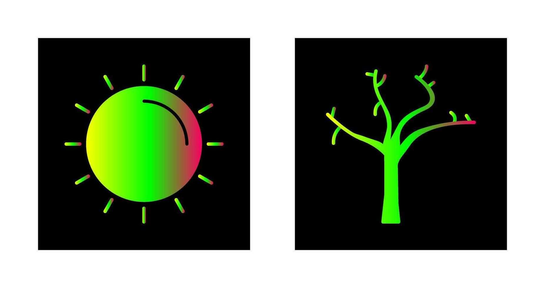 Sun and Tree Icon vector