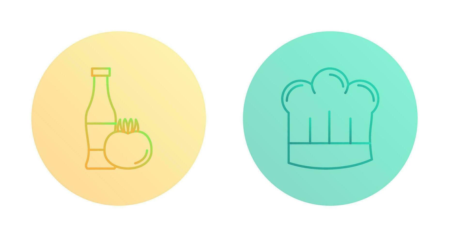 Tomato ketchup and Chef Hat Icon vector